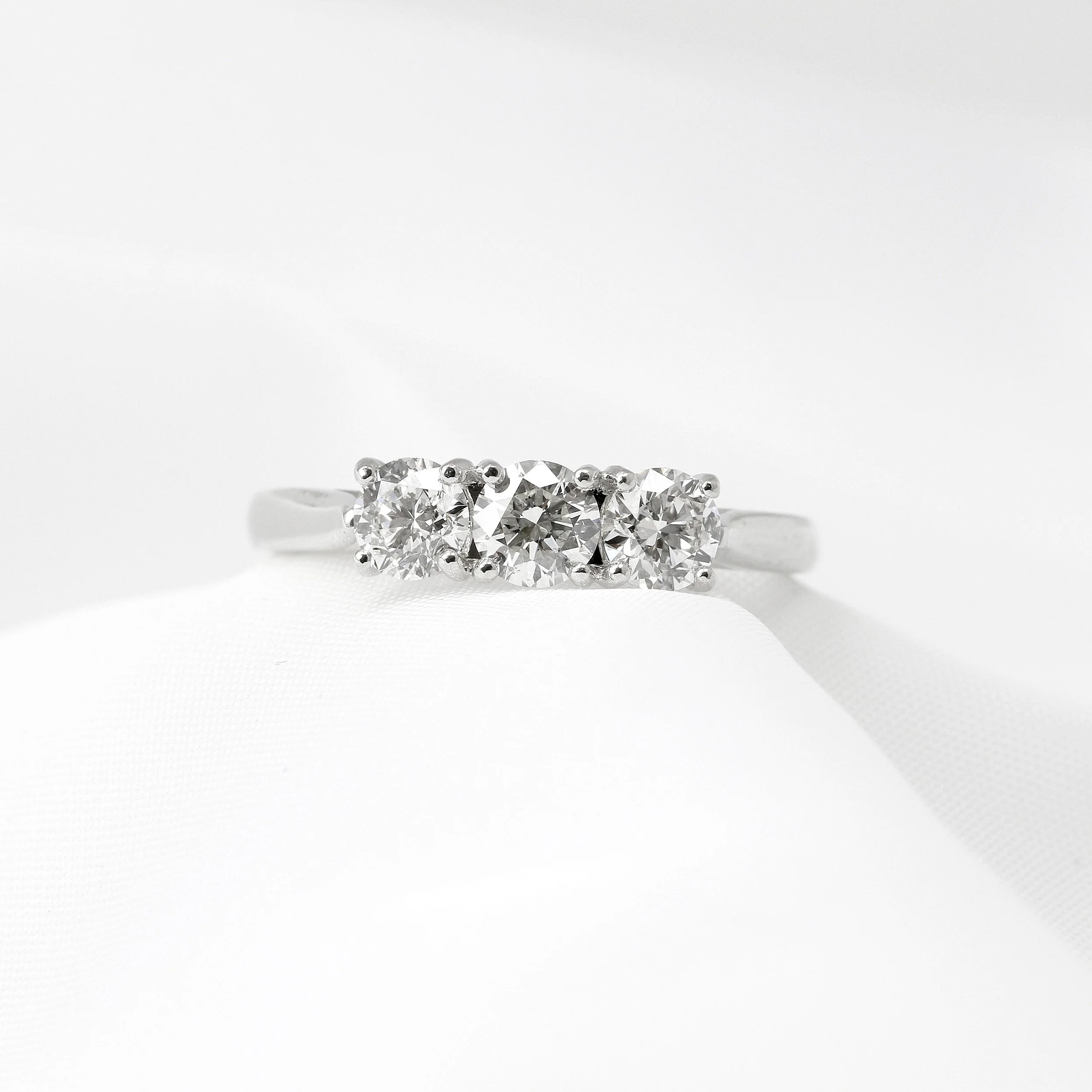 Three Stone Diamond Trilogy Ring in Platinum