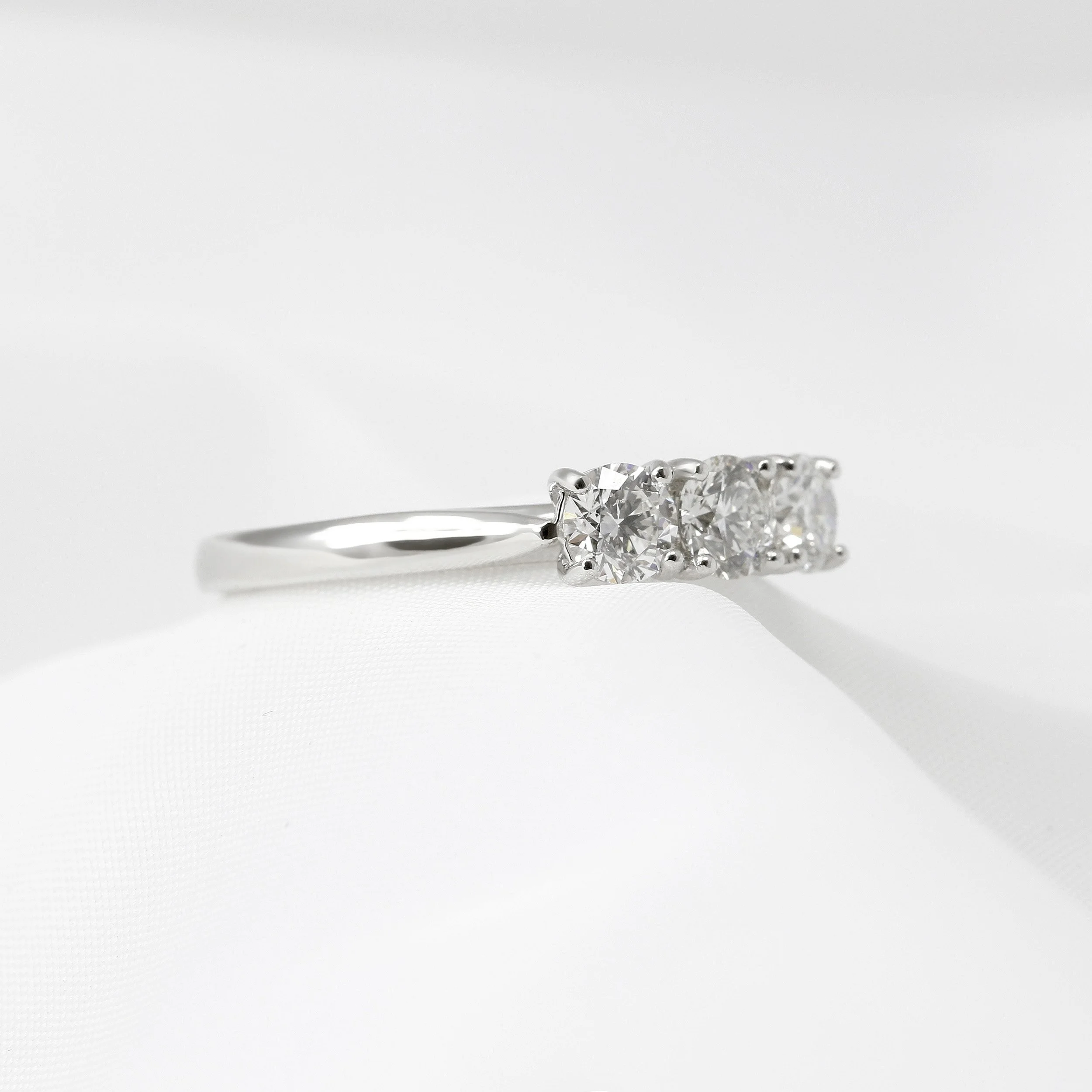 Three Stone Diamond Trilogy Ring in Platinum