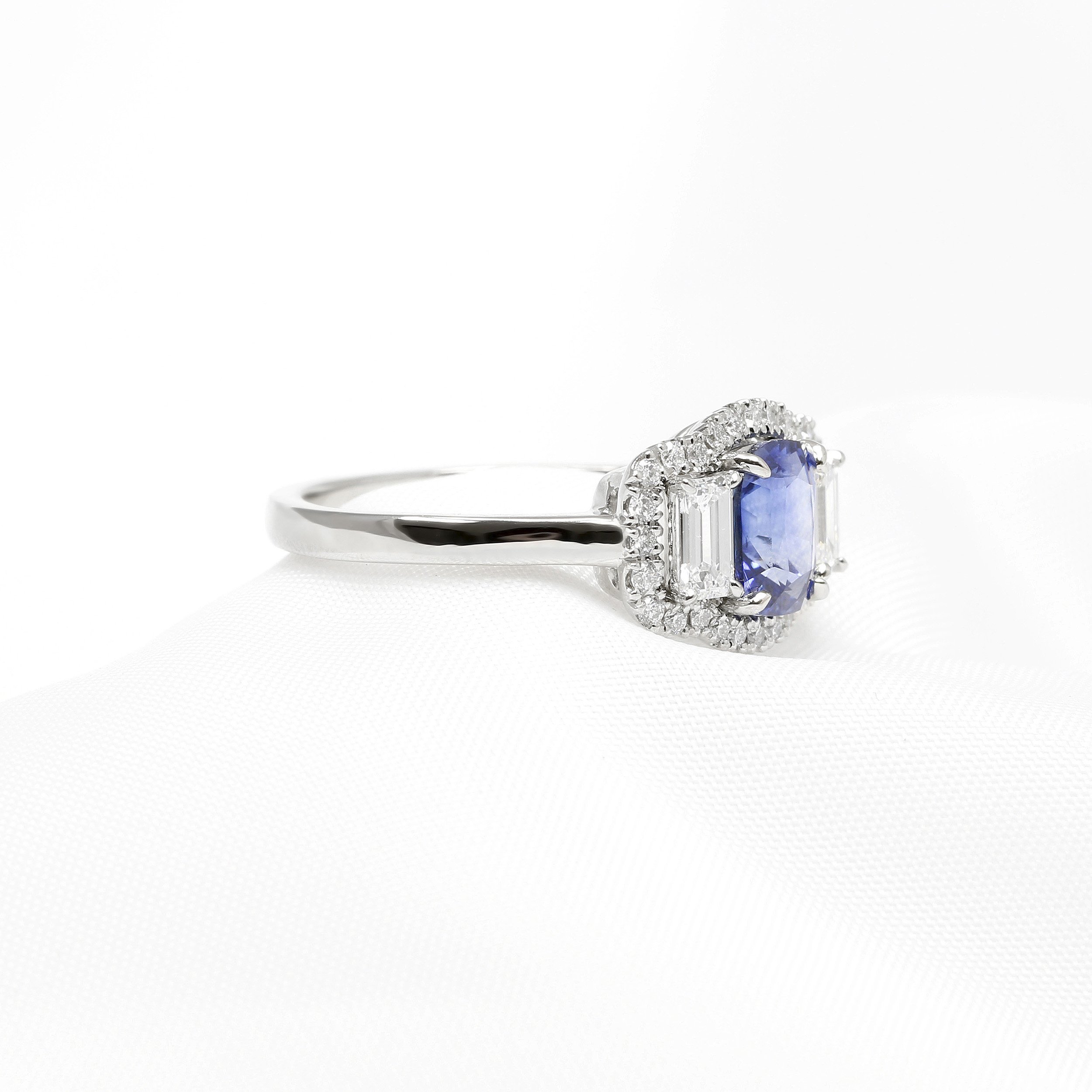 Blue Sapphire & Diamond Ring