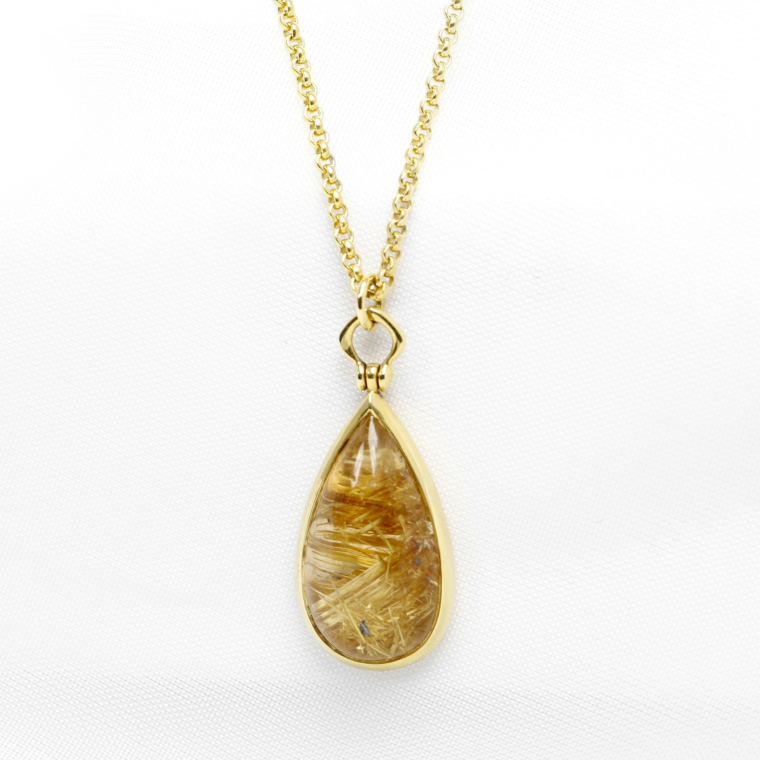 Pear Shape Rutilated Quartz Pendant