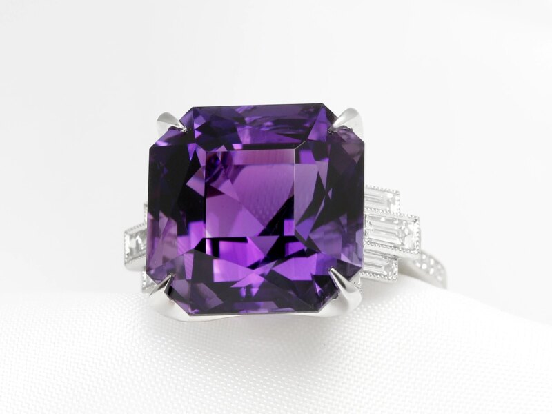 Amethyst & Diamond Cocktail Ring