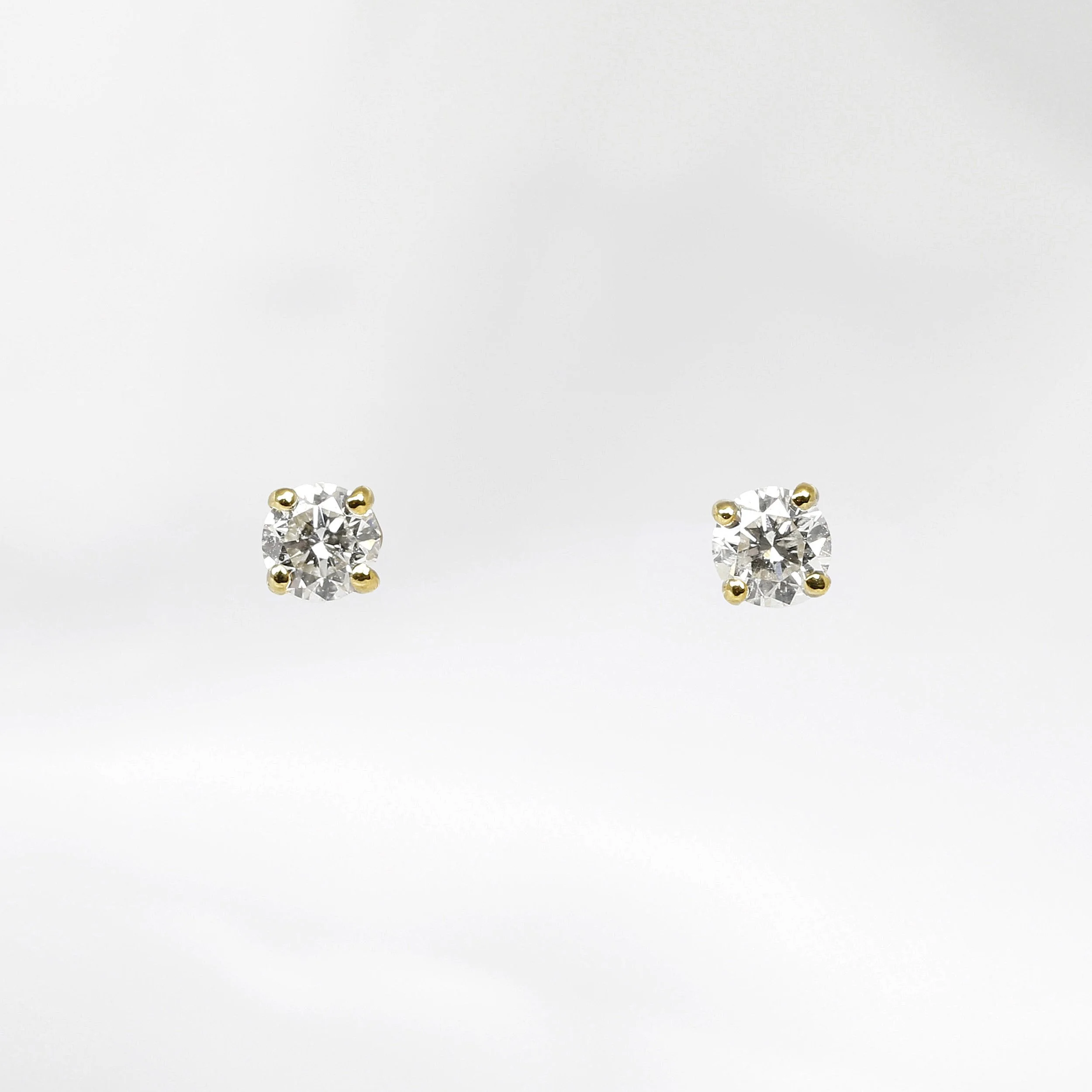 0.30ct Claw Set Yellow Gold Diamond Stud Earrings