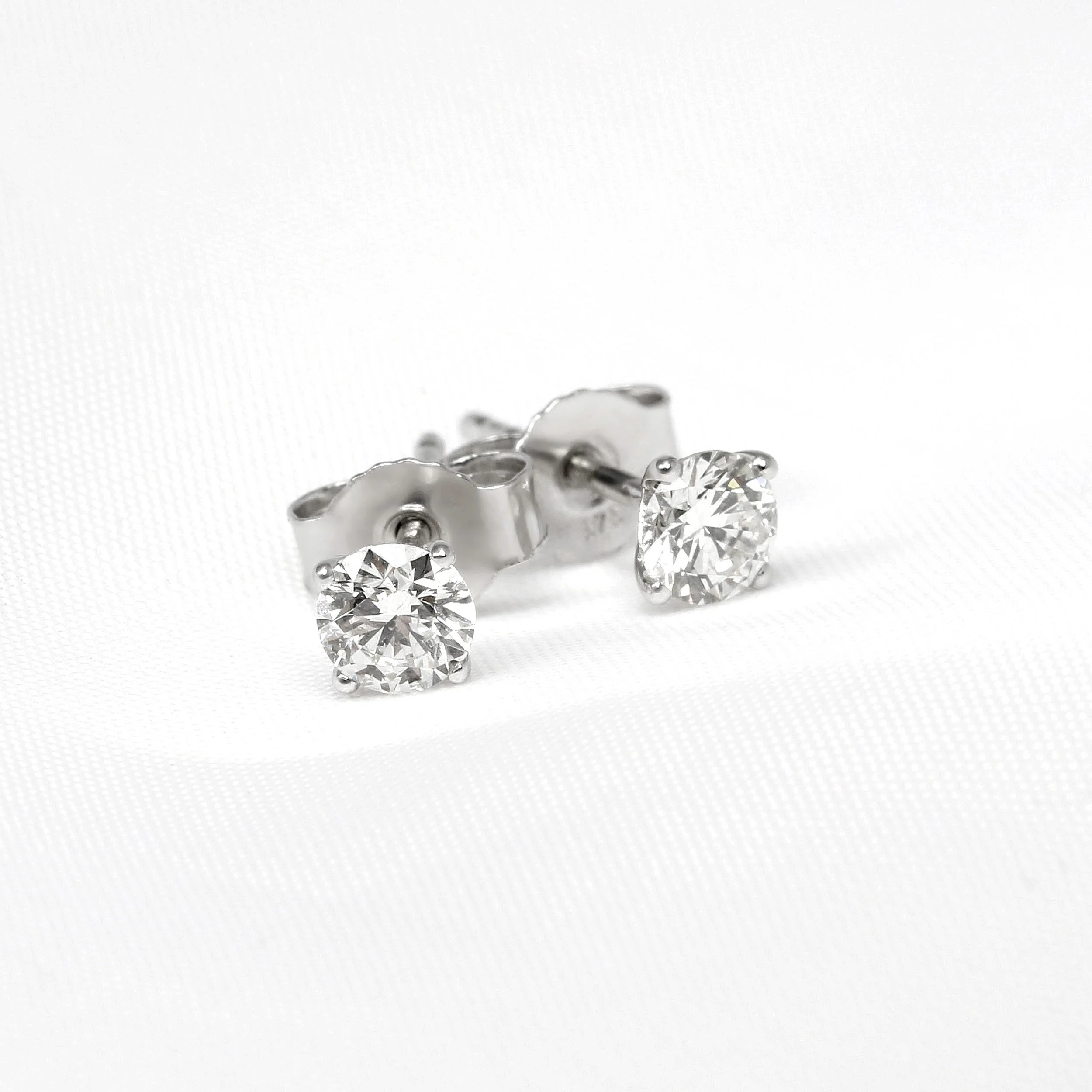 0.60ct Claw Set White Gold Diamond Stud Earrings