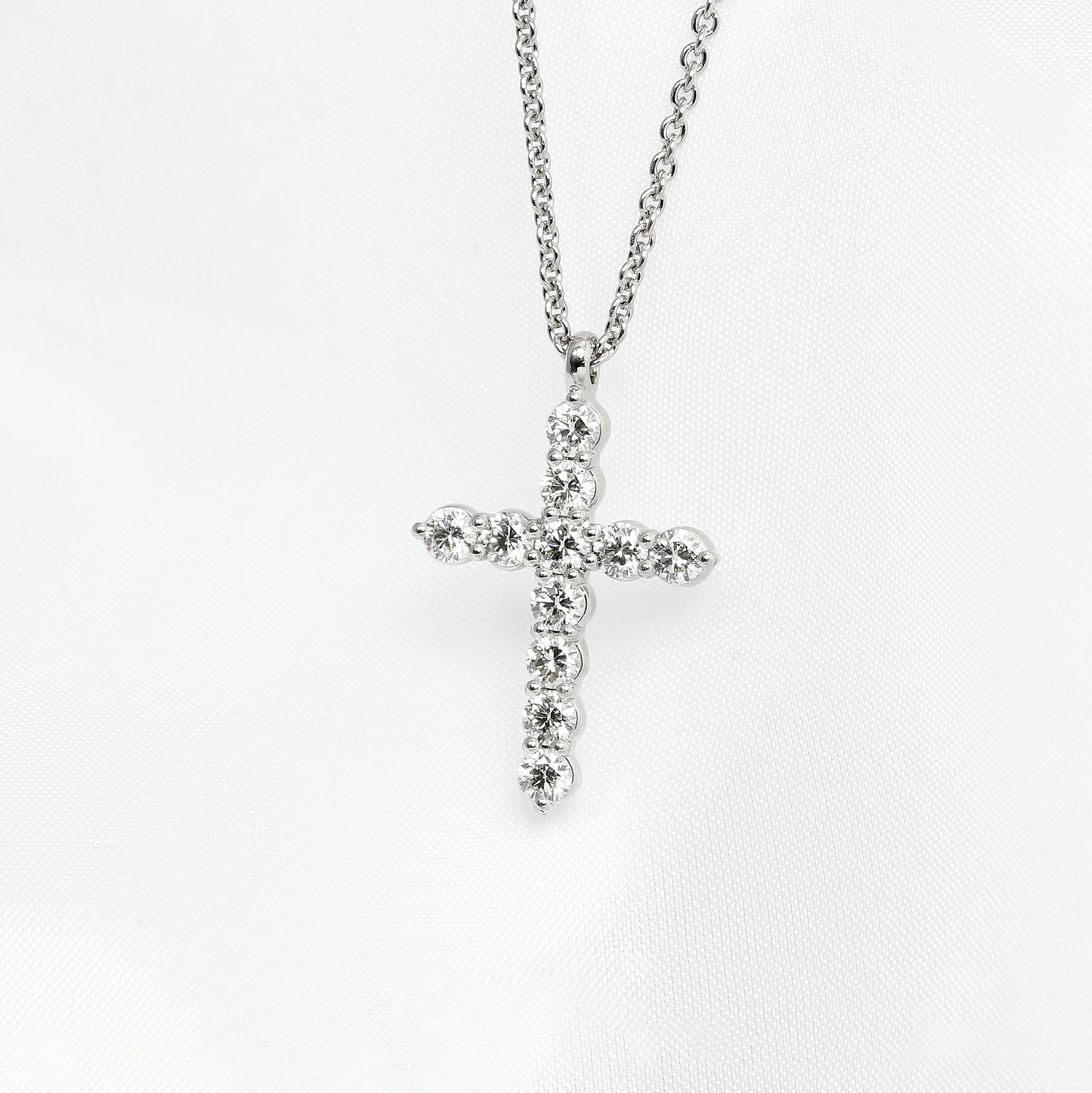 Diamond Cross Pendant in Platinum