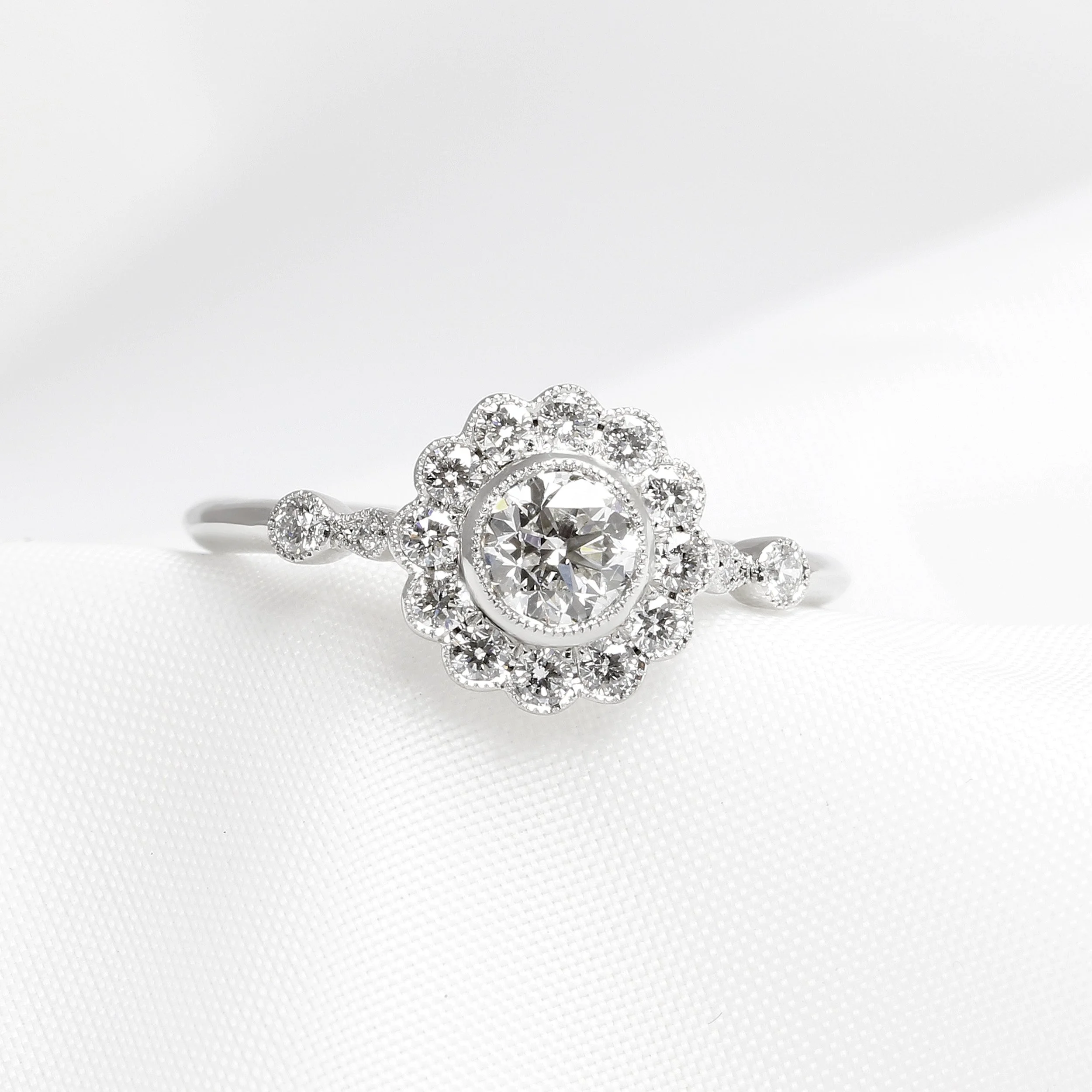 Diamond Cluster Ring in Platinum
