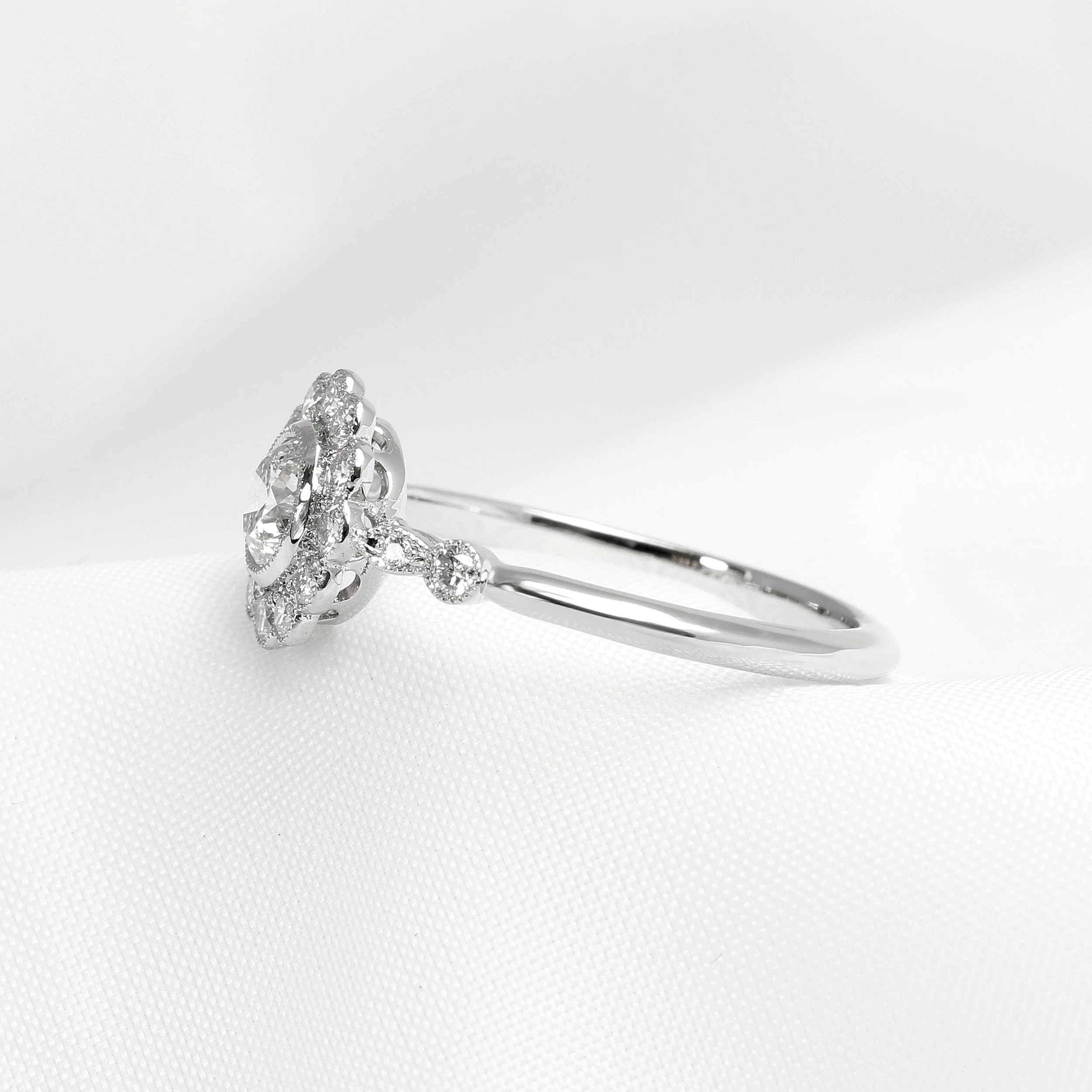 Diamond Cluster Ring in Platinum