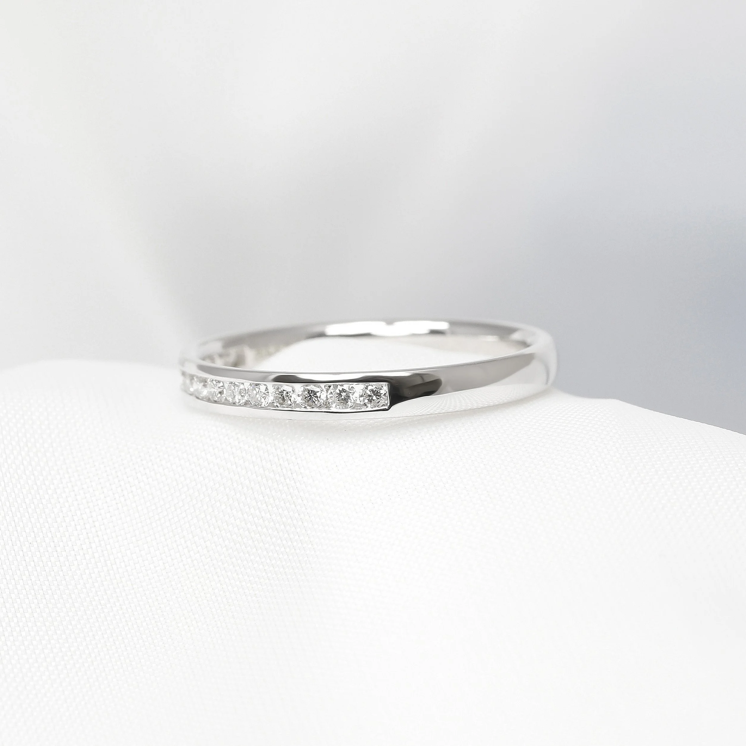 9ct White Gold Channel Set Diamond Eternity Ring