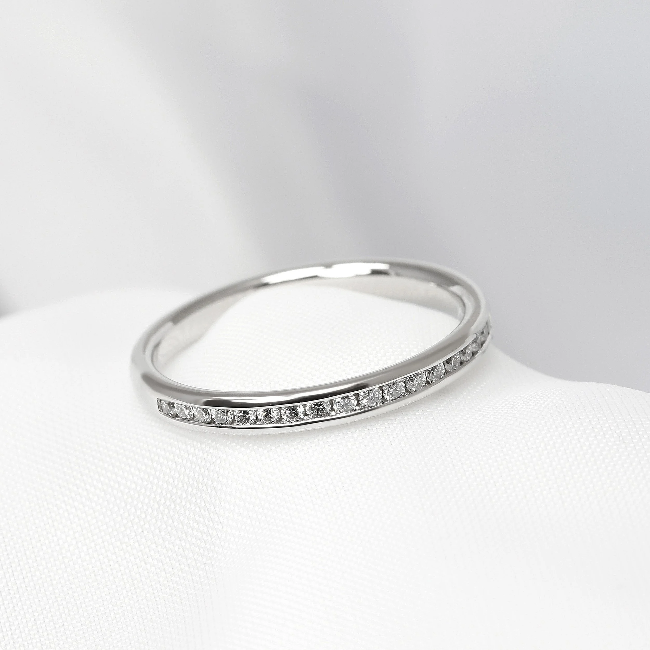 Channel Set Diamond Eternity Ring in Platinum