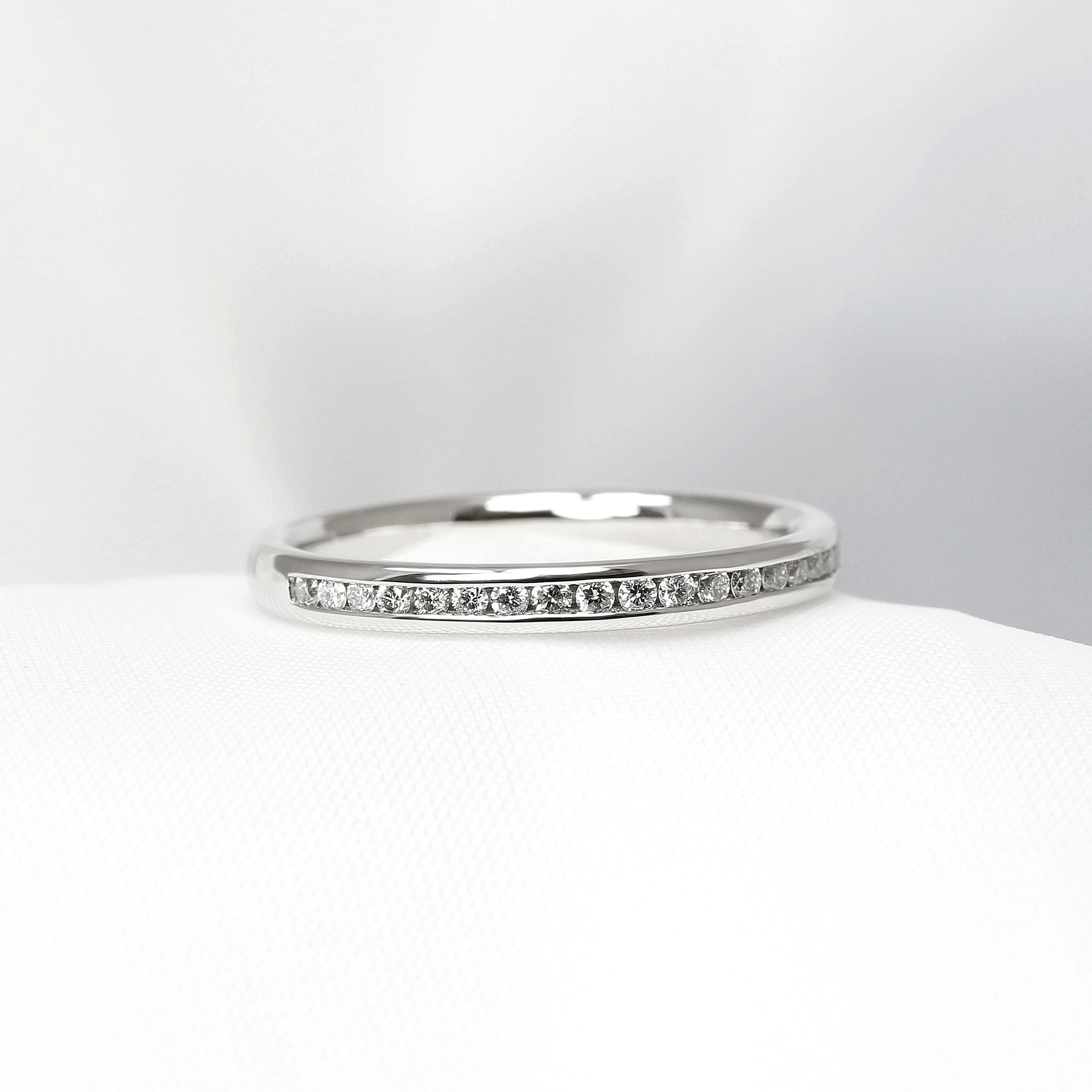 Channel Set Diamond Eternity Ring in Platinum