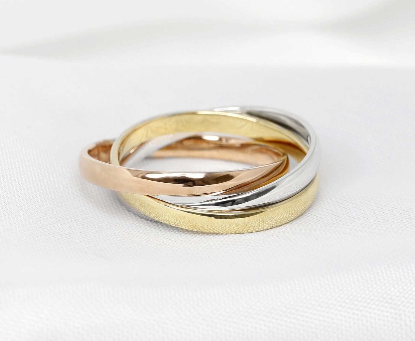 Russian Wedding Band in Three Colour 9k Gold 