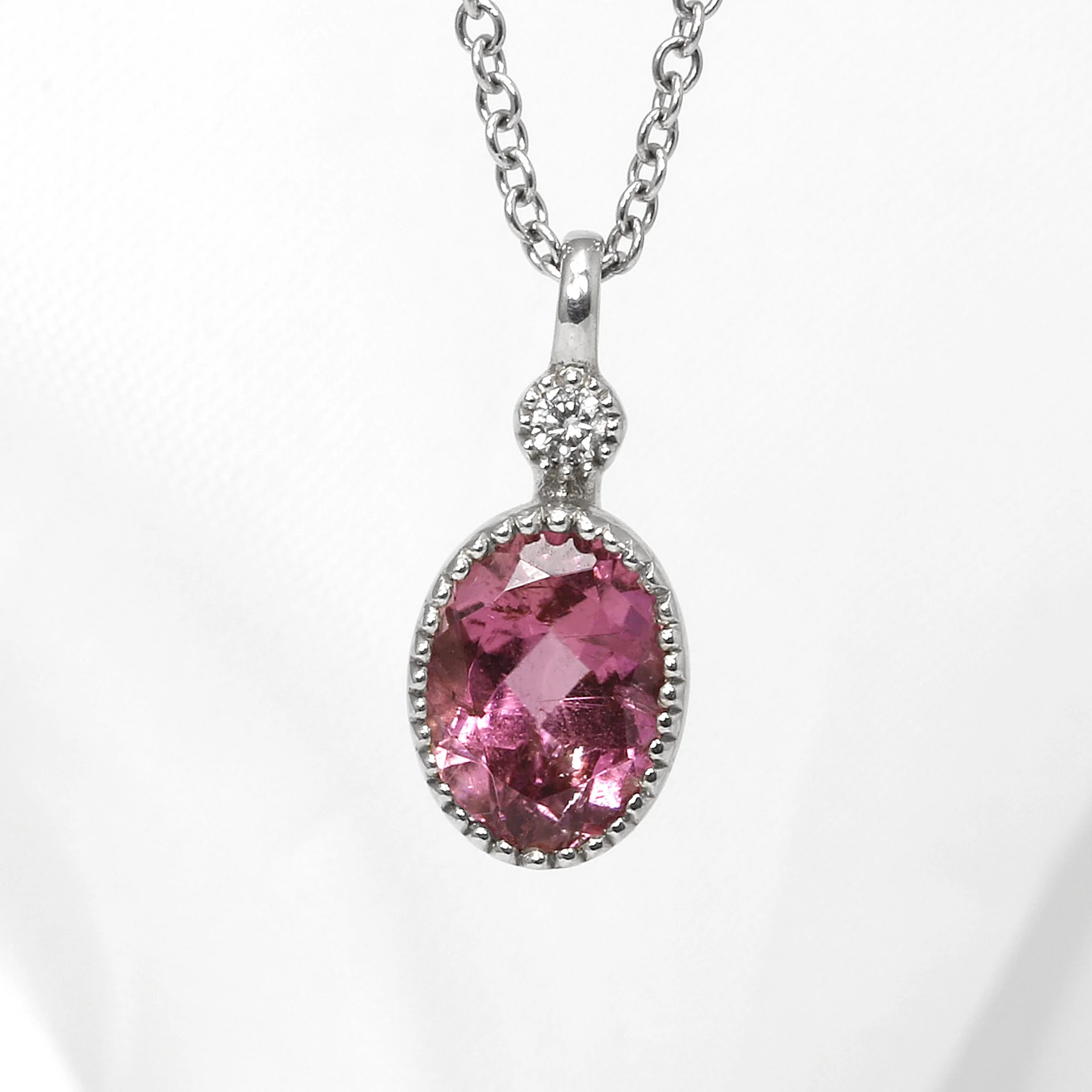 Pink Tourmaline Jardin Des Délices Pendant in White Gold