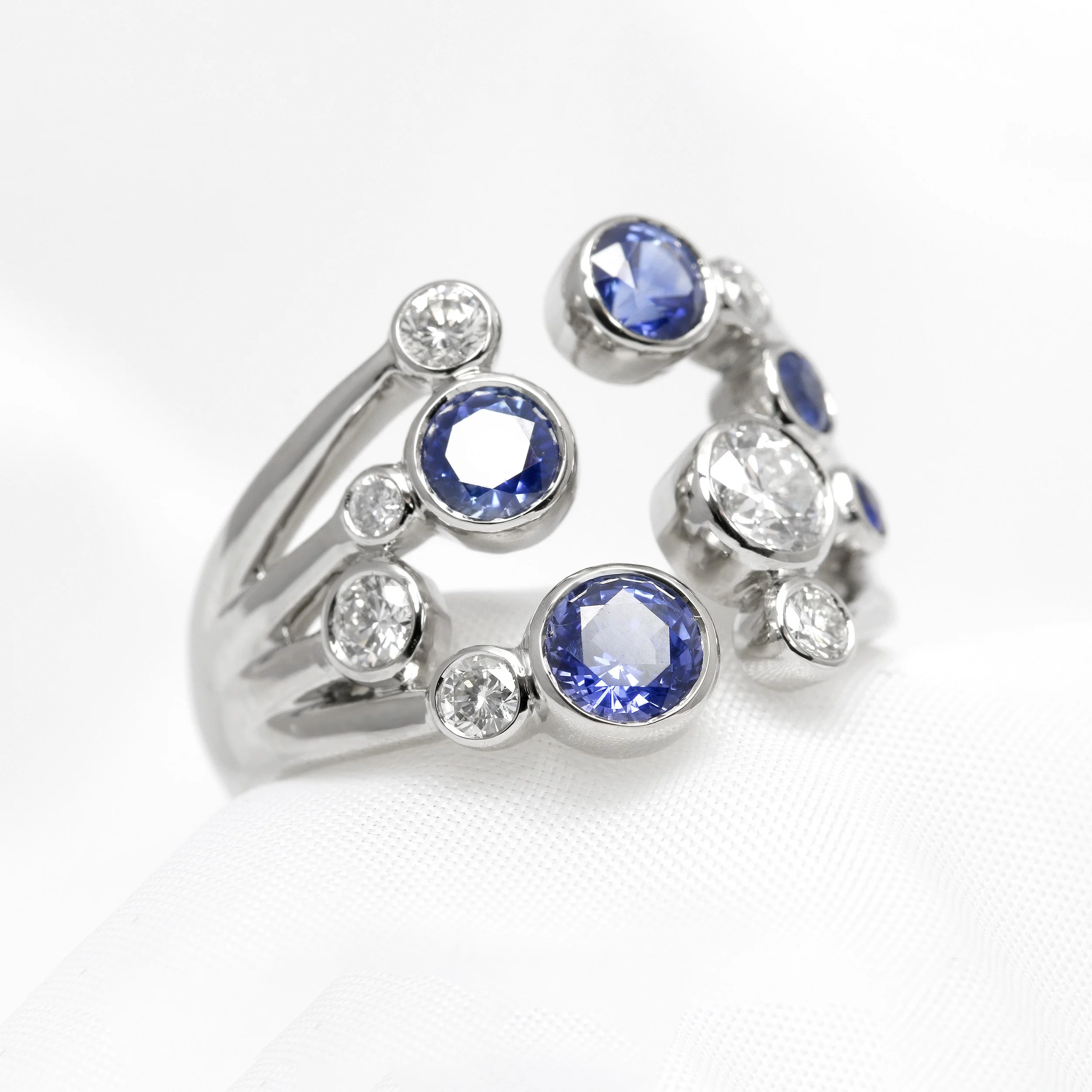 Sapphire & Diamond Torque Ring