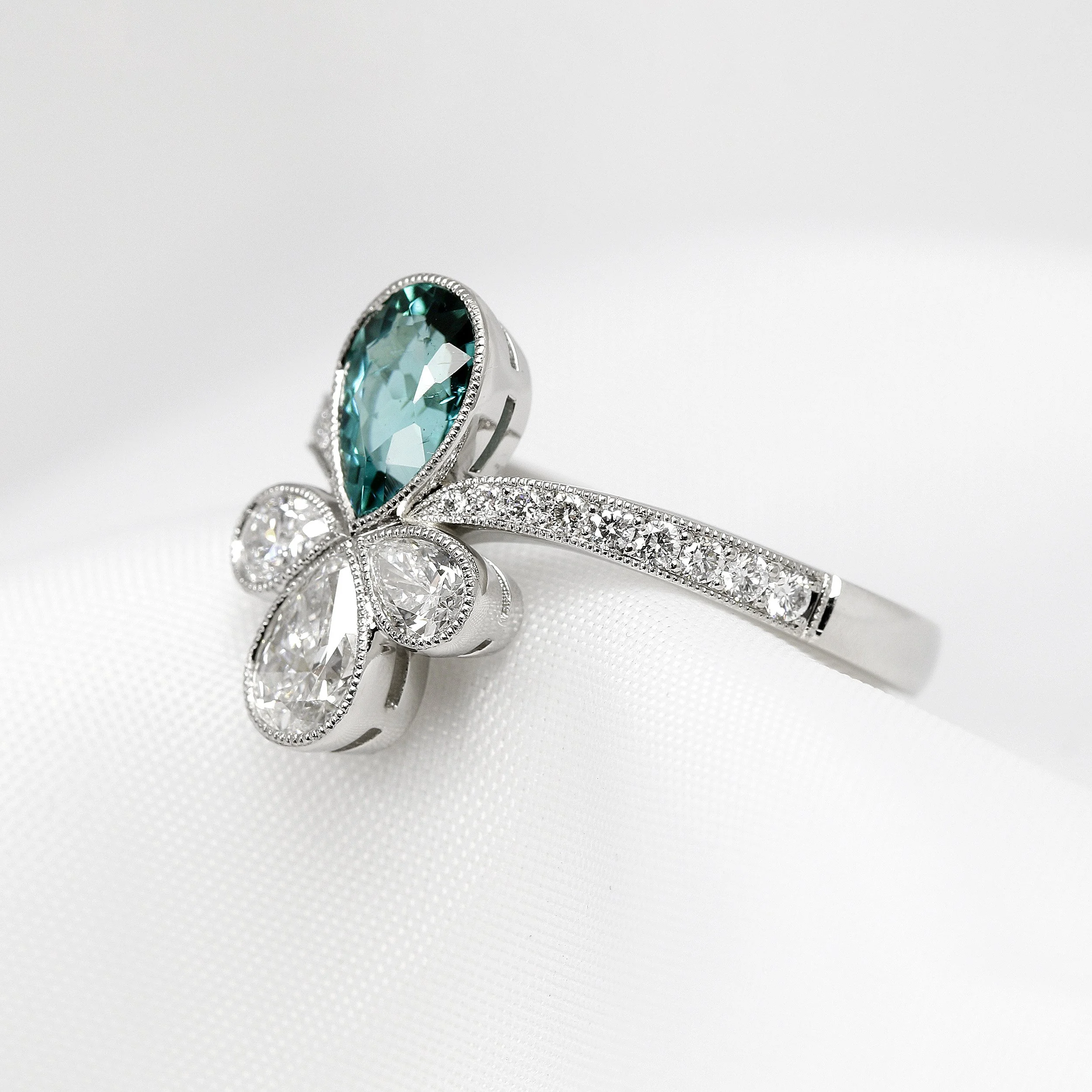 Tourmaline & Diamond Tiara Ring