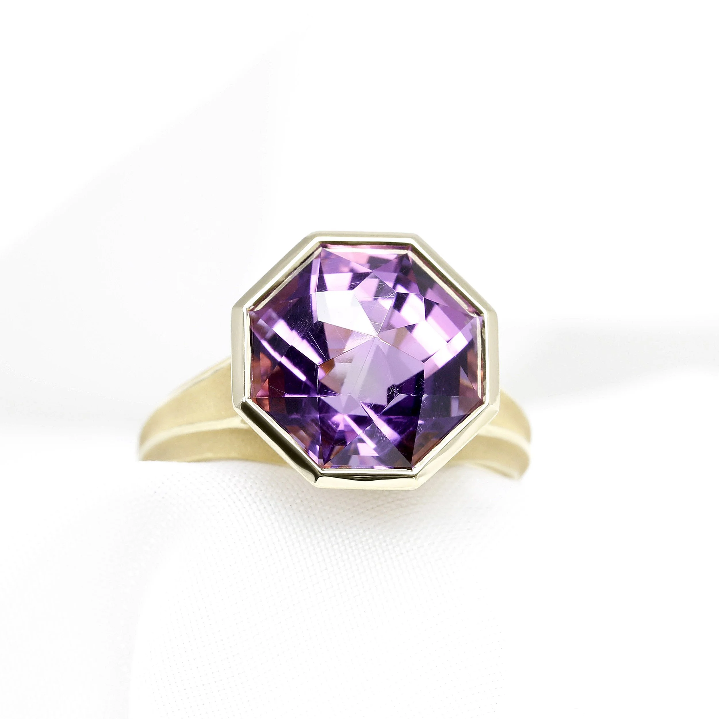 Amethyst Cocktail Ring in Yellow Gold
