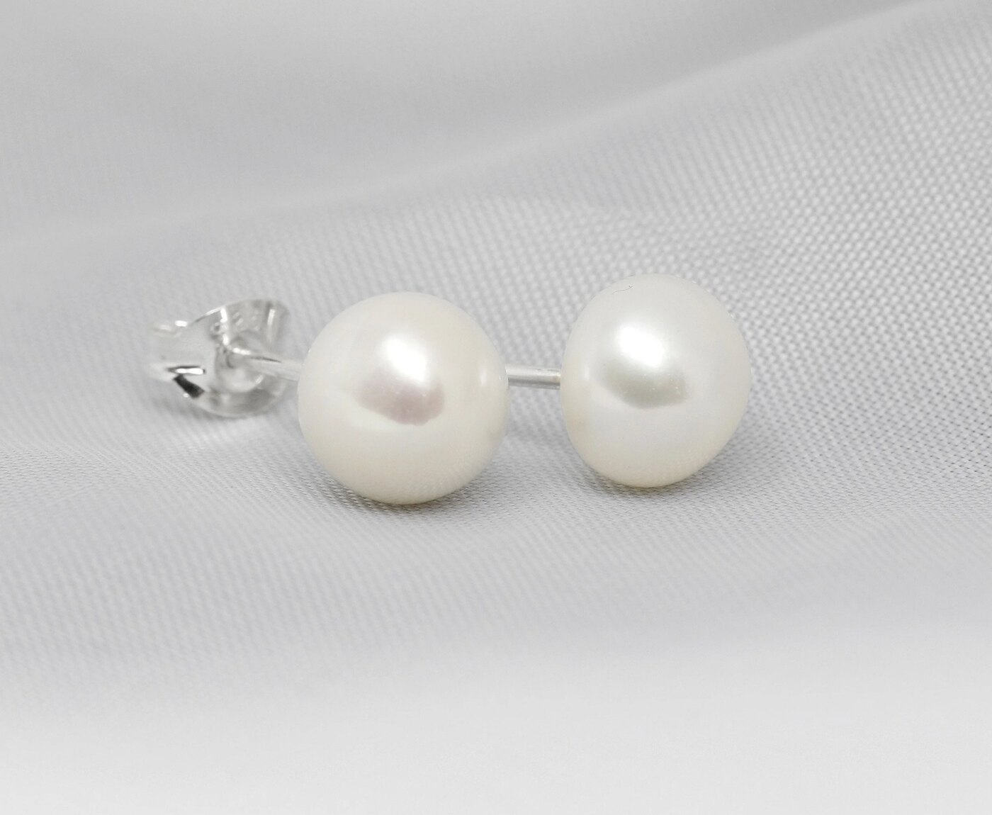 Pearl Studs With Silver Or Gold Fittings from 
