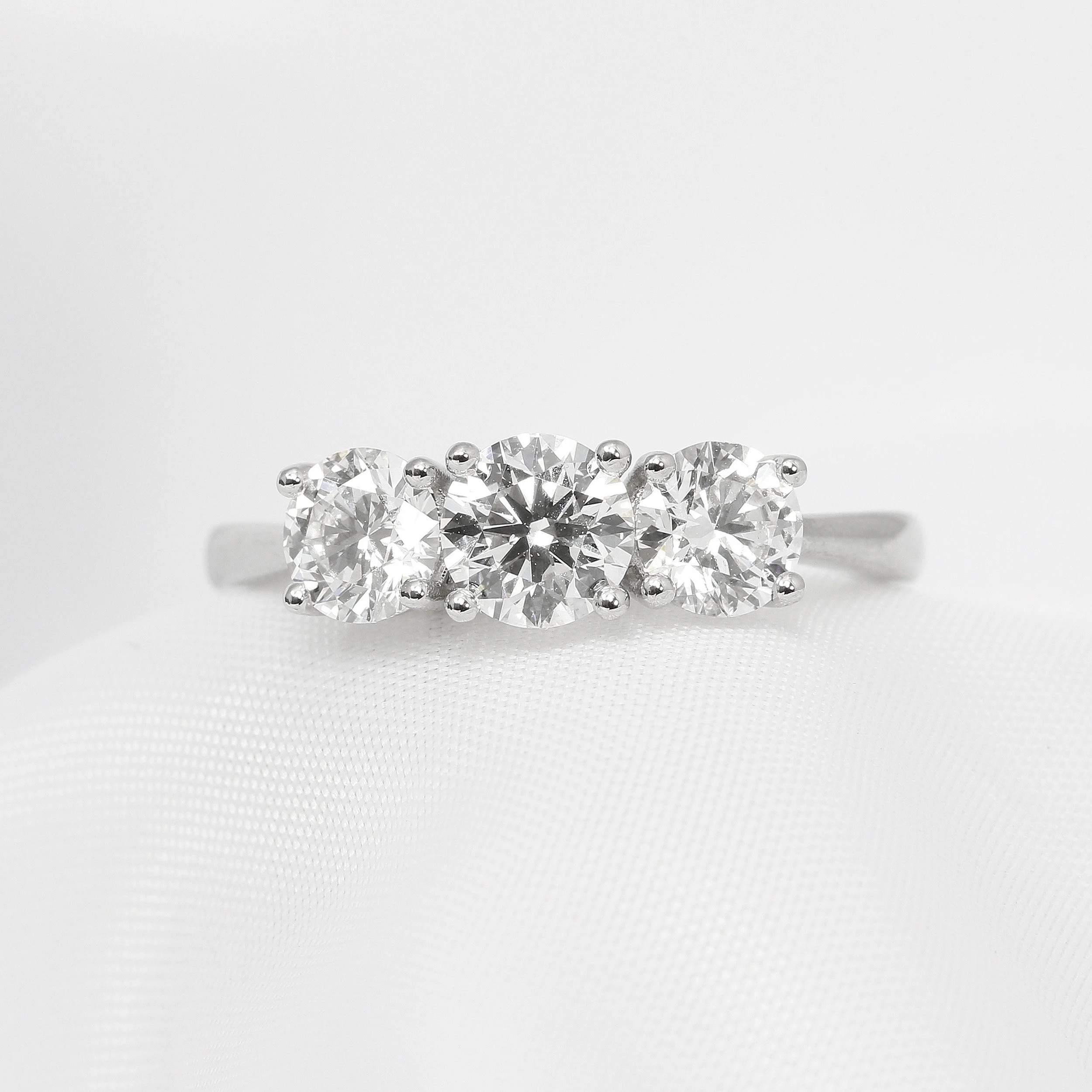 Diamond Trilogy Ring in Platinum
