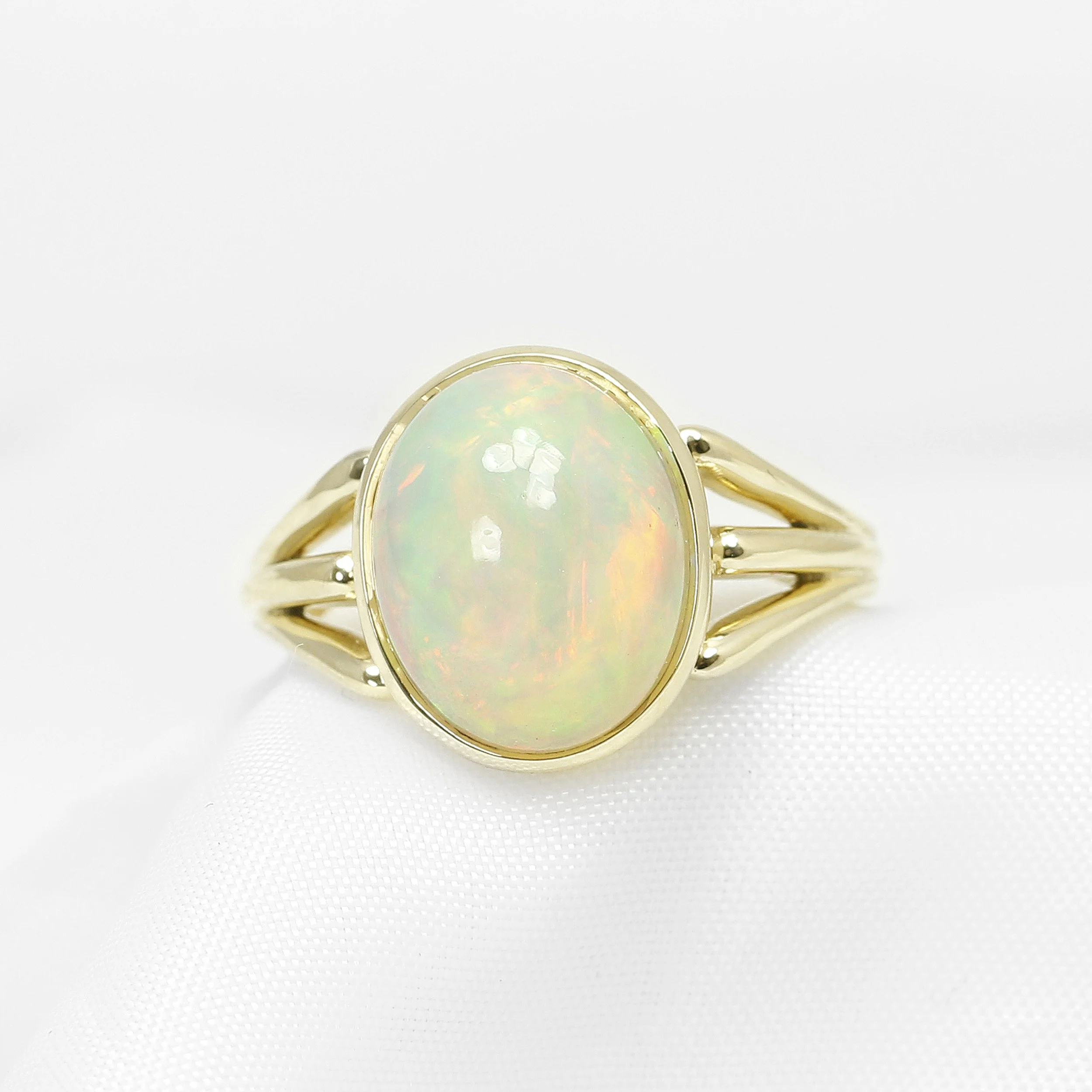Cabochon Opal Ring in Yellow Gold