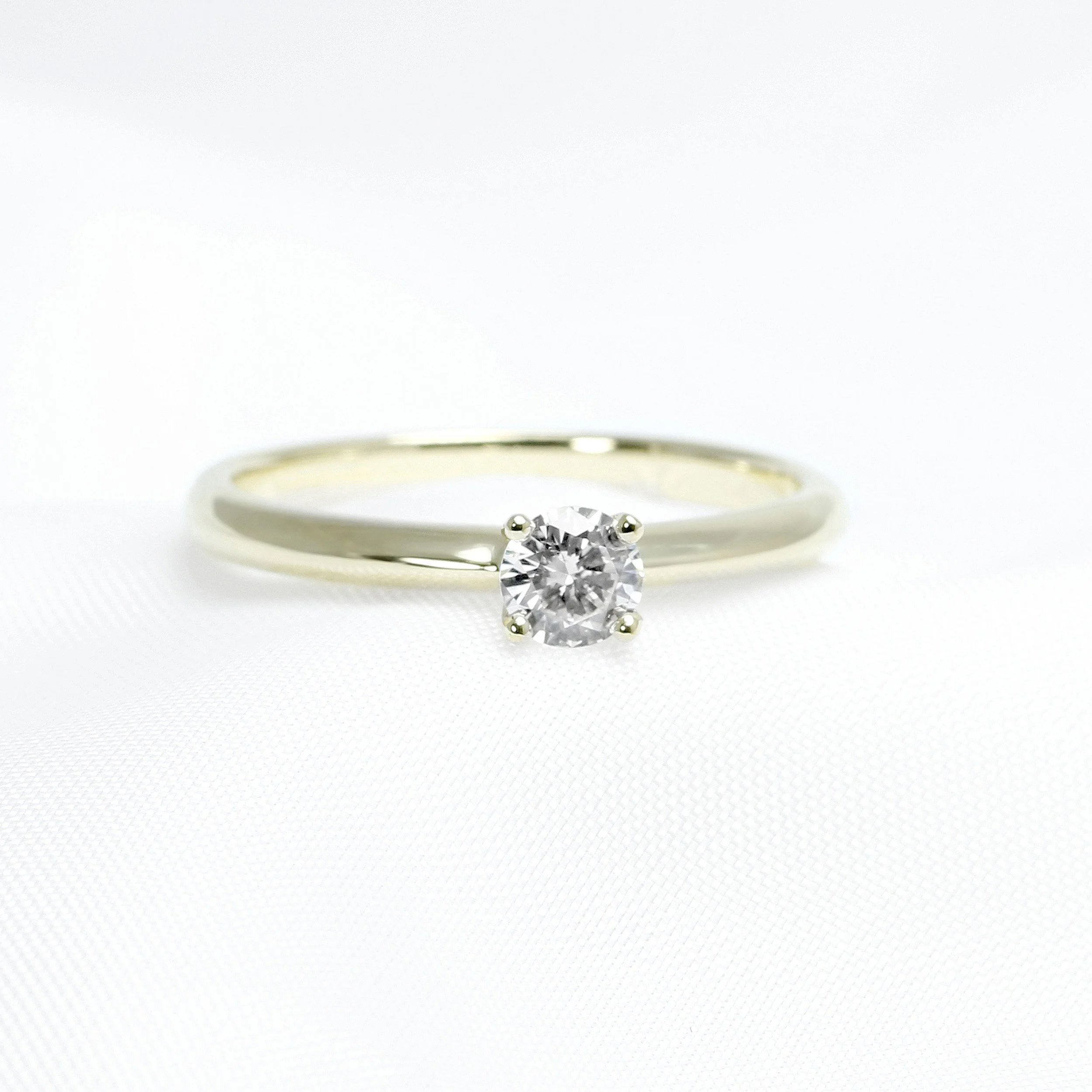Yellow Gold Round Diamond Solitaire Ring