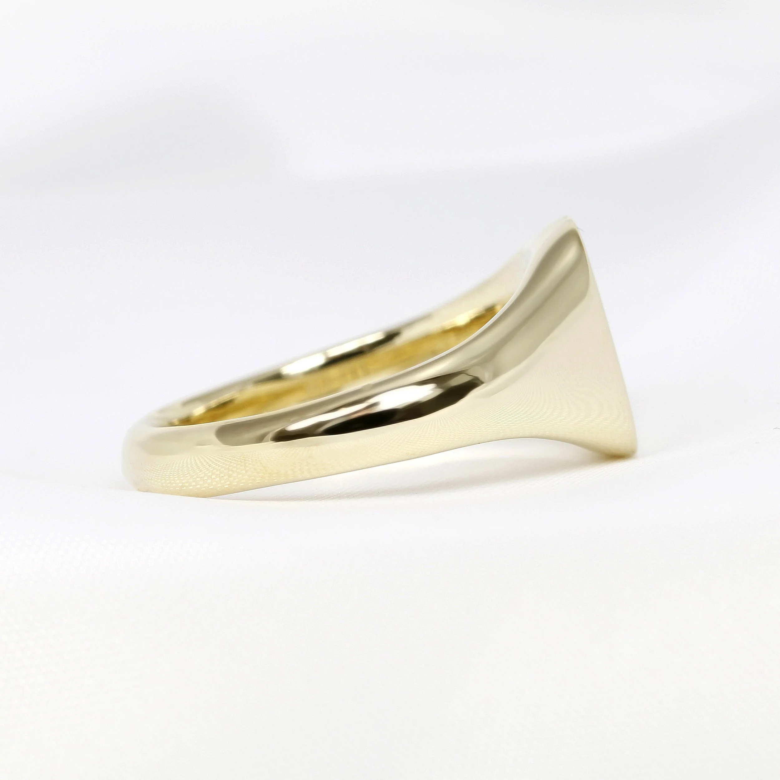 10 x 8mm Cushion Signet Ring in Yellow Gold