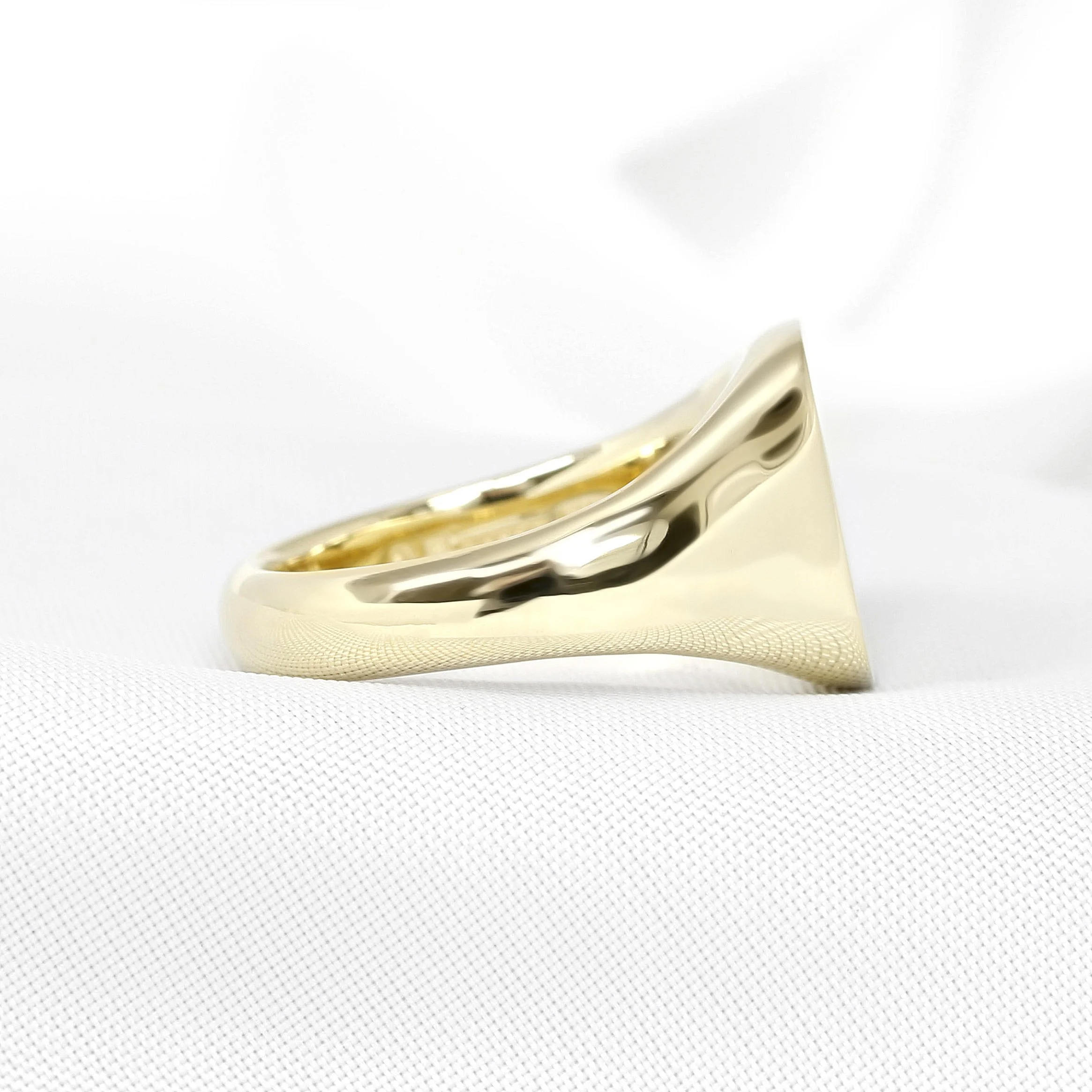 12 x 10mm Cushion Signet Ring in Yellow Gold