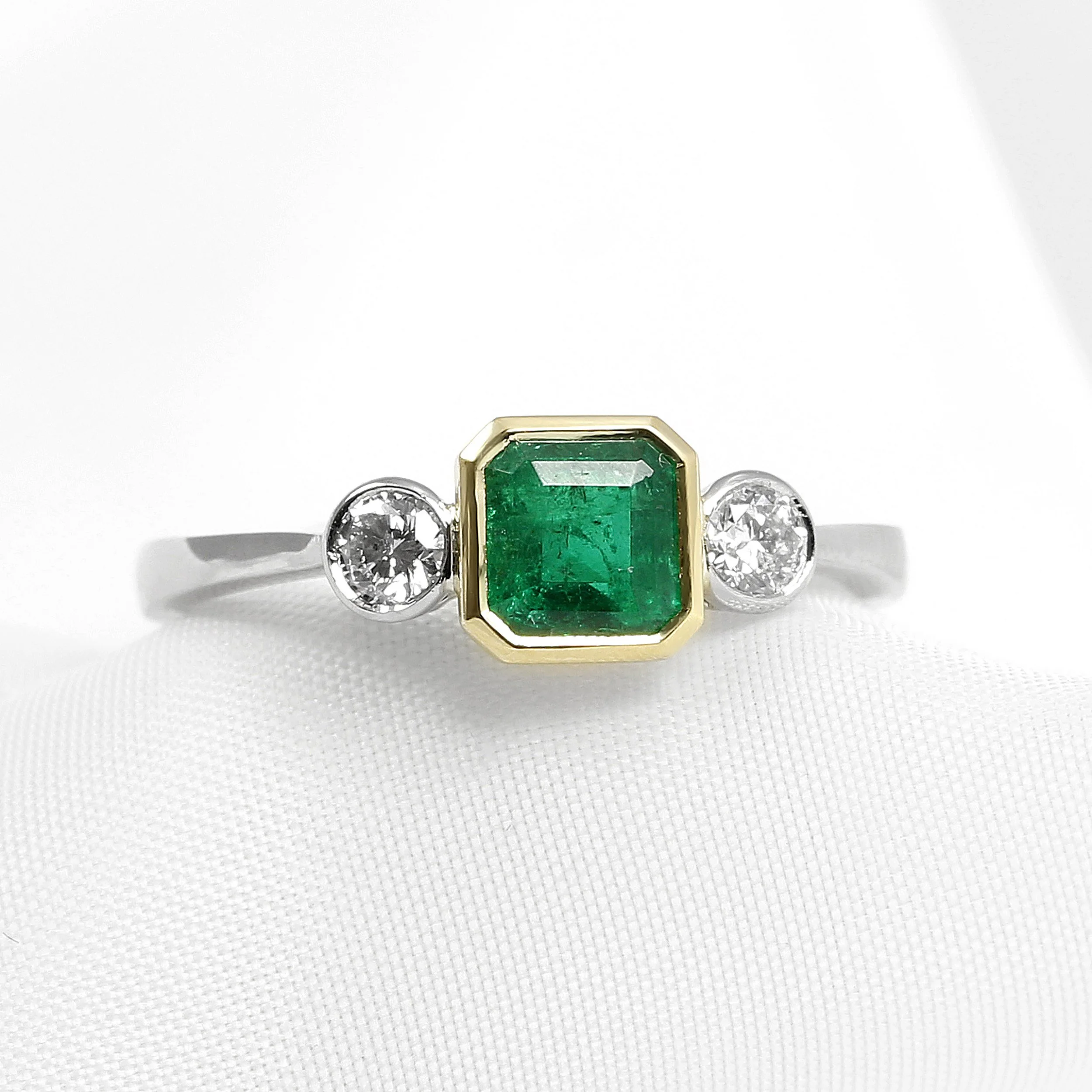 Emerald & Diamond Trilogy Ring