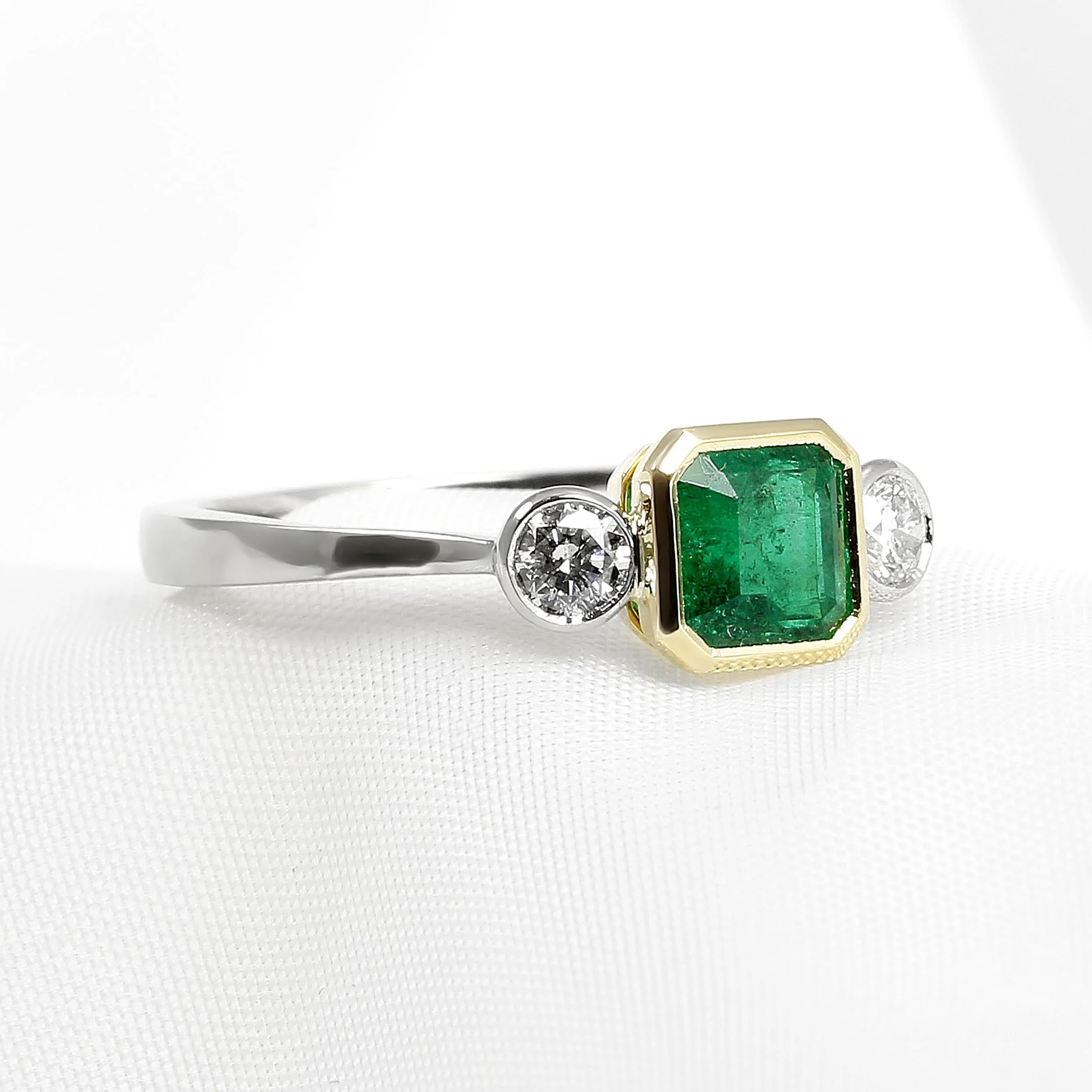 Emerald & Diamond Trilogy Ring