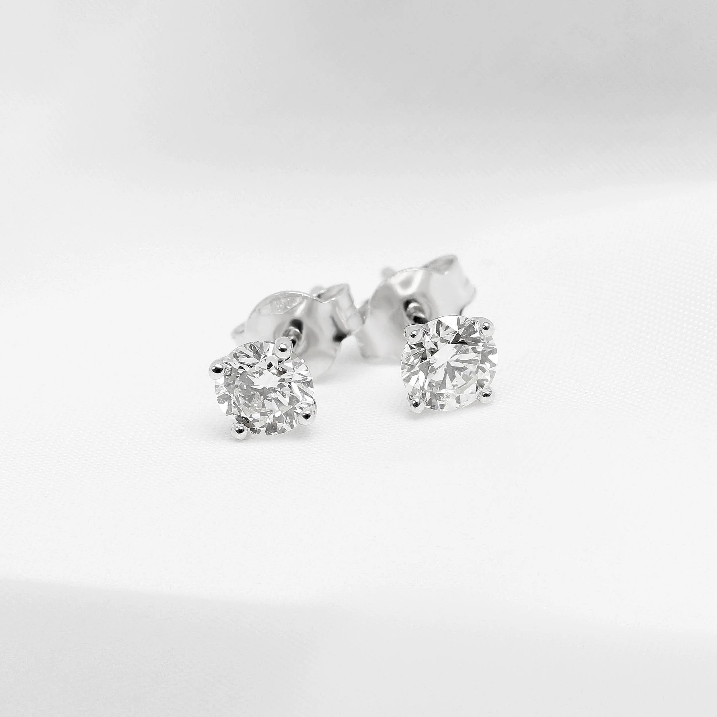 Diamond Stud Earrings in White Gold