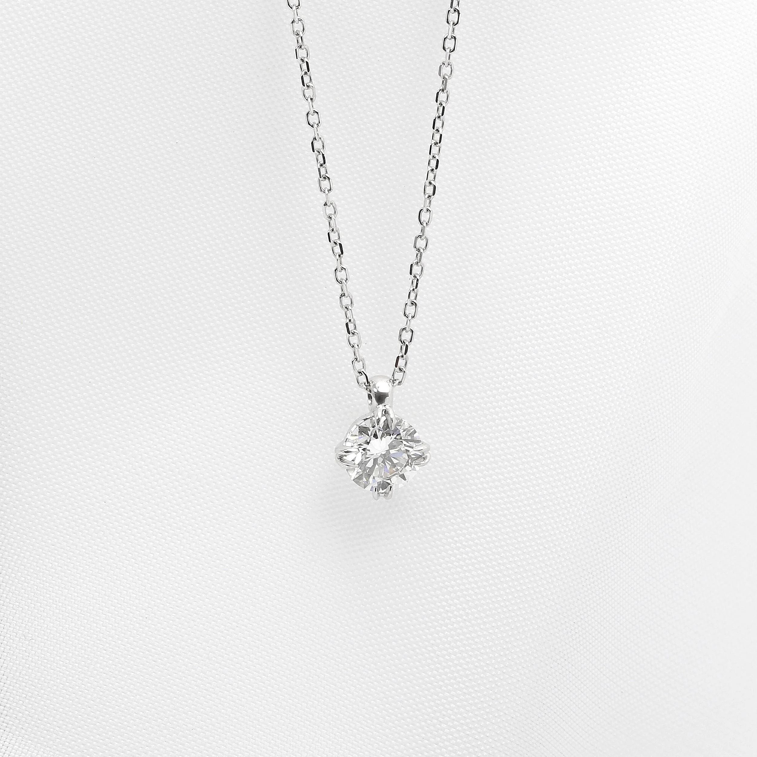 Lab Created Diamond Pendant in White Gold