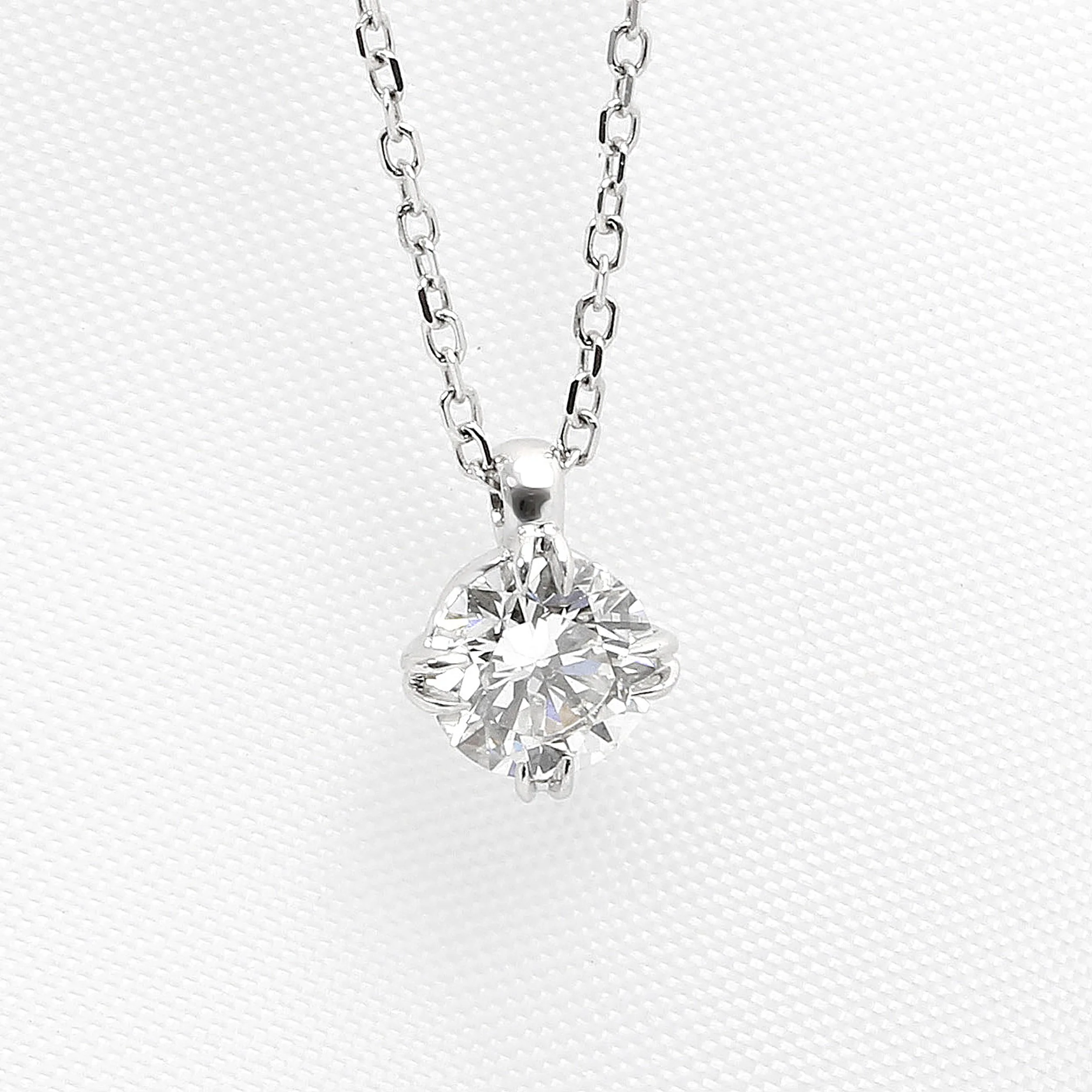 Lab Created Diamond Pendant in White Gold