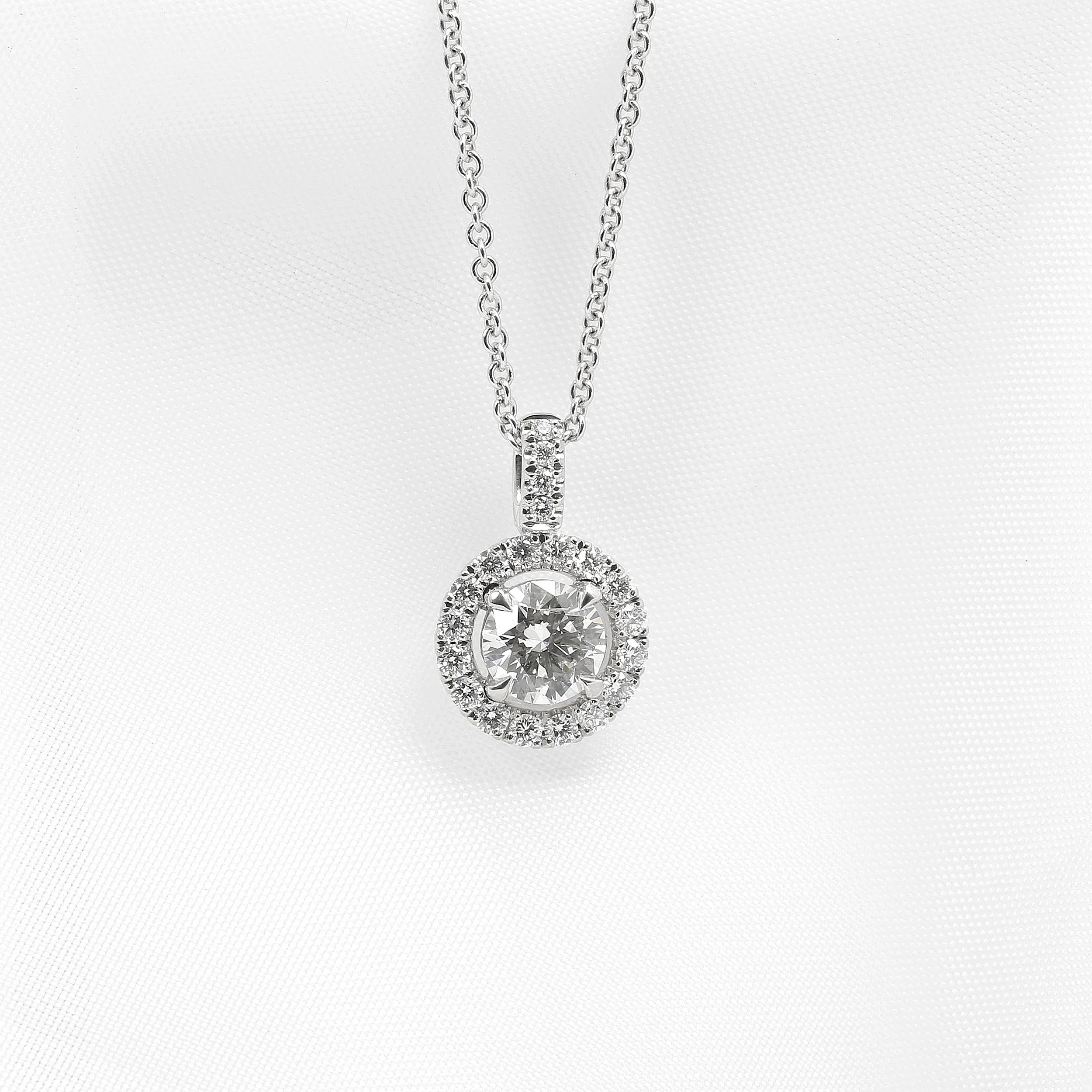 Round Diamond Halo Pendant