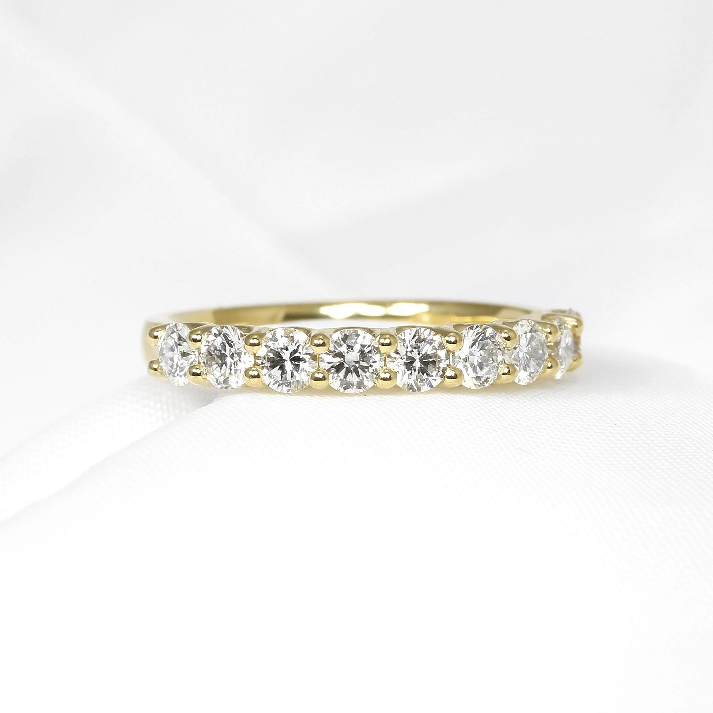 Valles Claw Set Diamond Half Eternity Ring