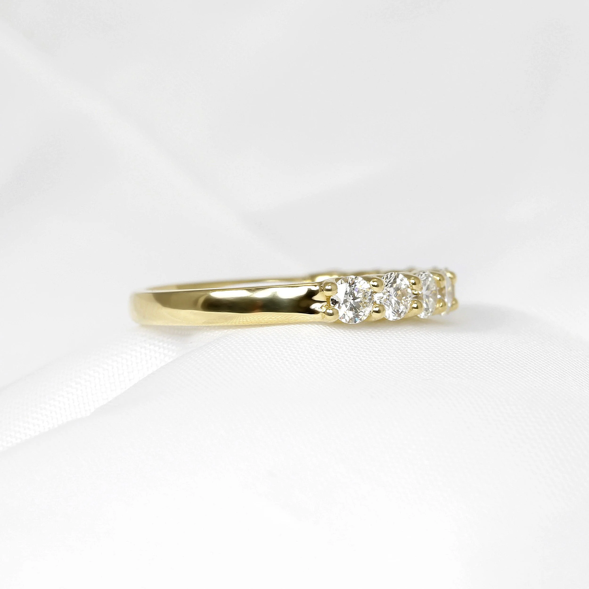 Valles Claw Set Diamond Half Eternity Ring