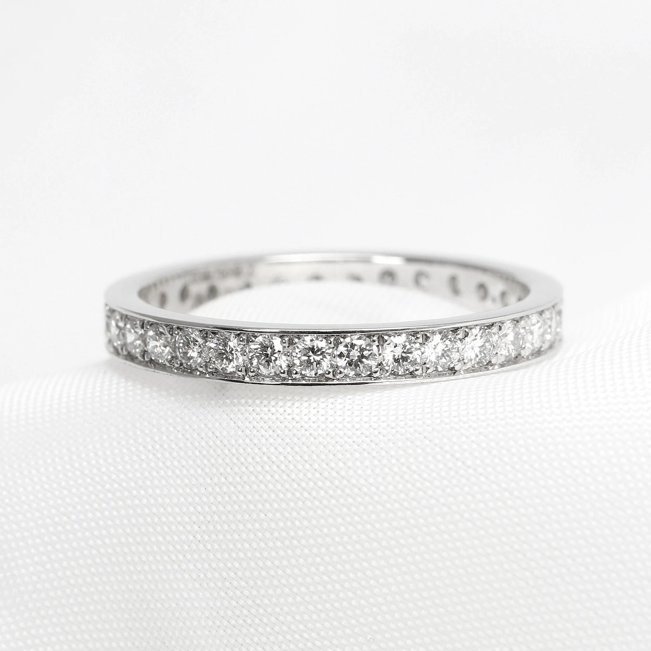 Round Diamond Grain Set Full Eternity Ring in White Gold