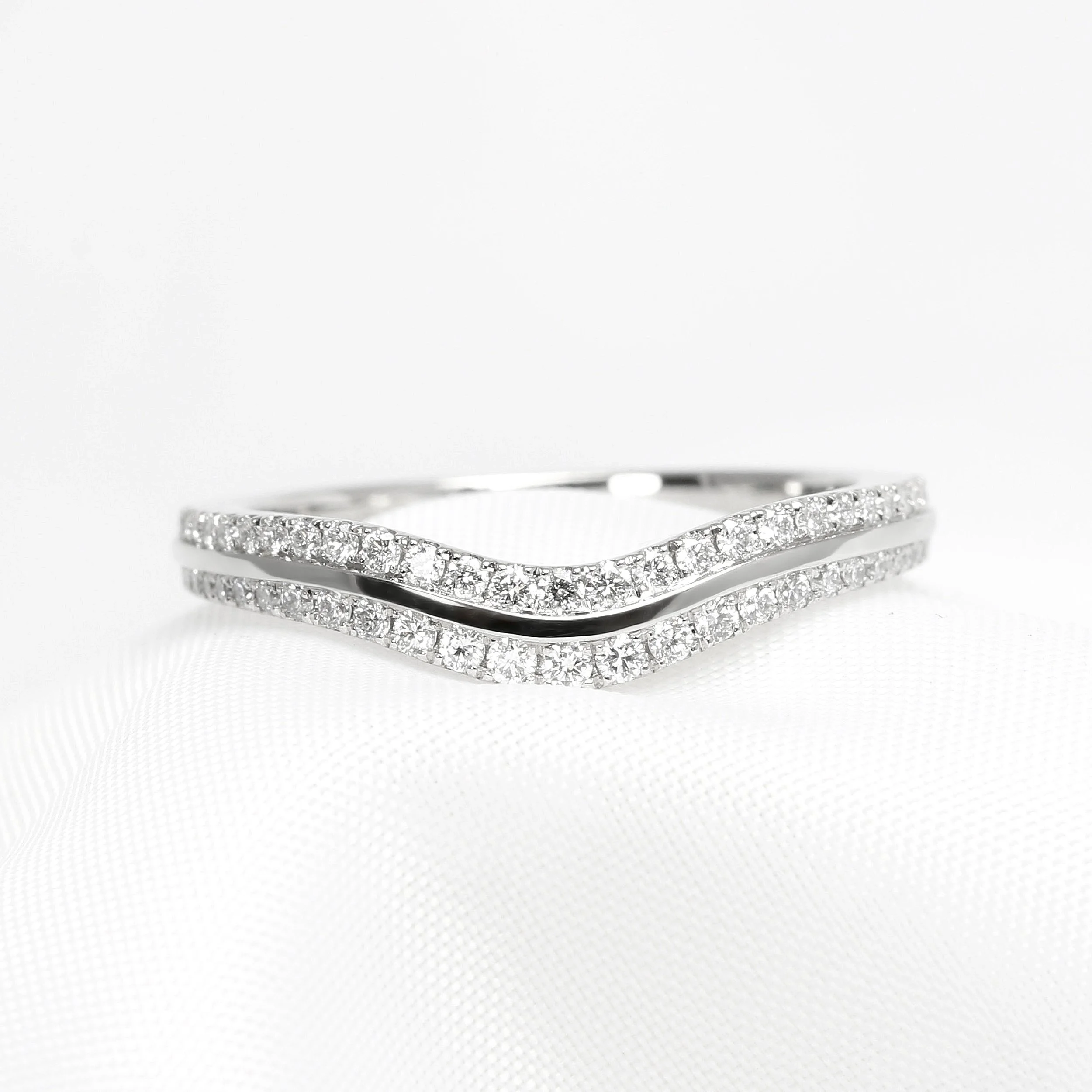 Diamond Set Shaped Wedding Ring