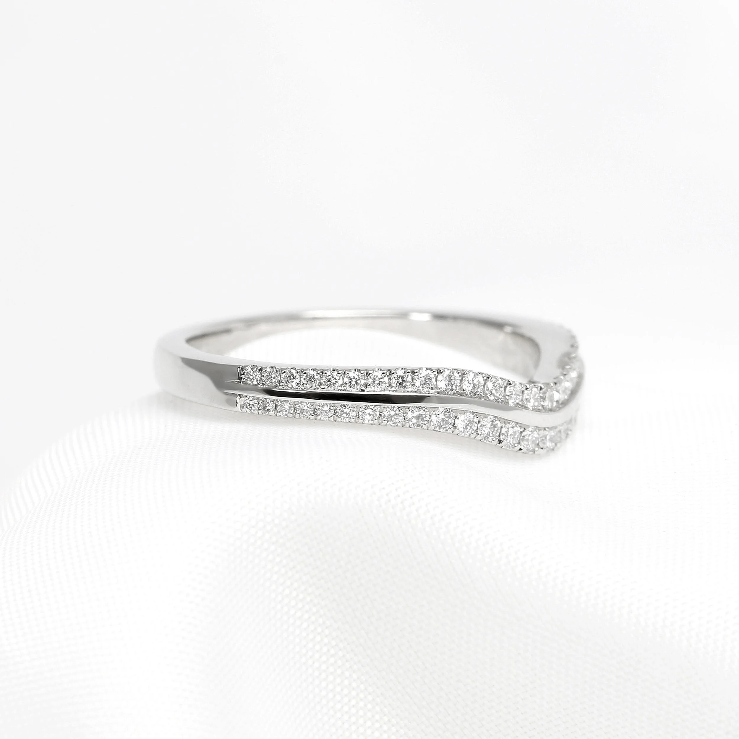 Diamond Set Shaped Wedding Ring