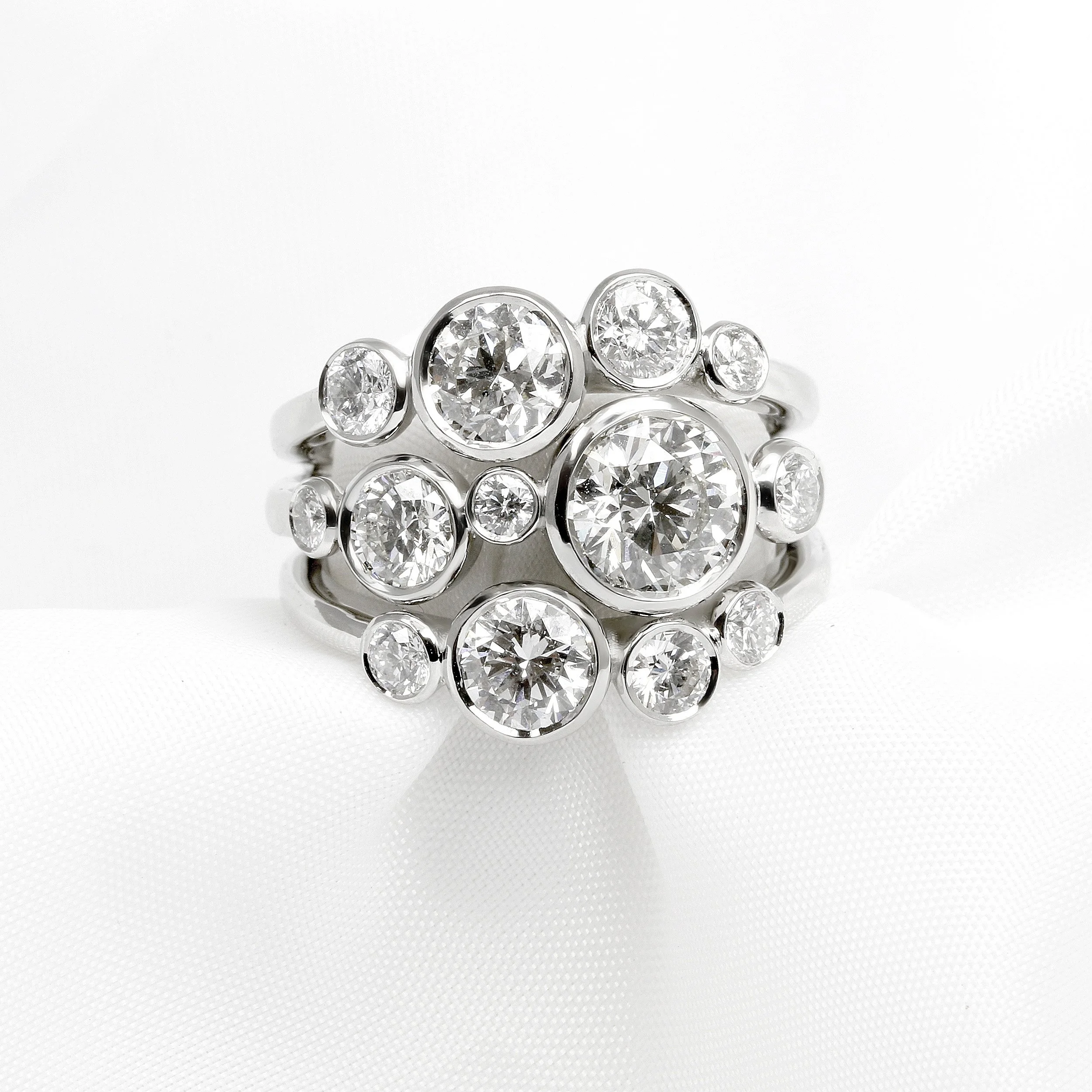 Multi Round Diamond Ring in Platinum