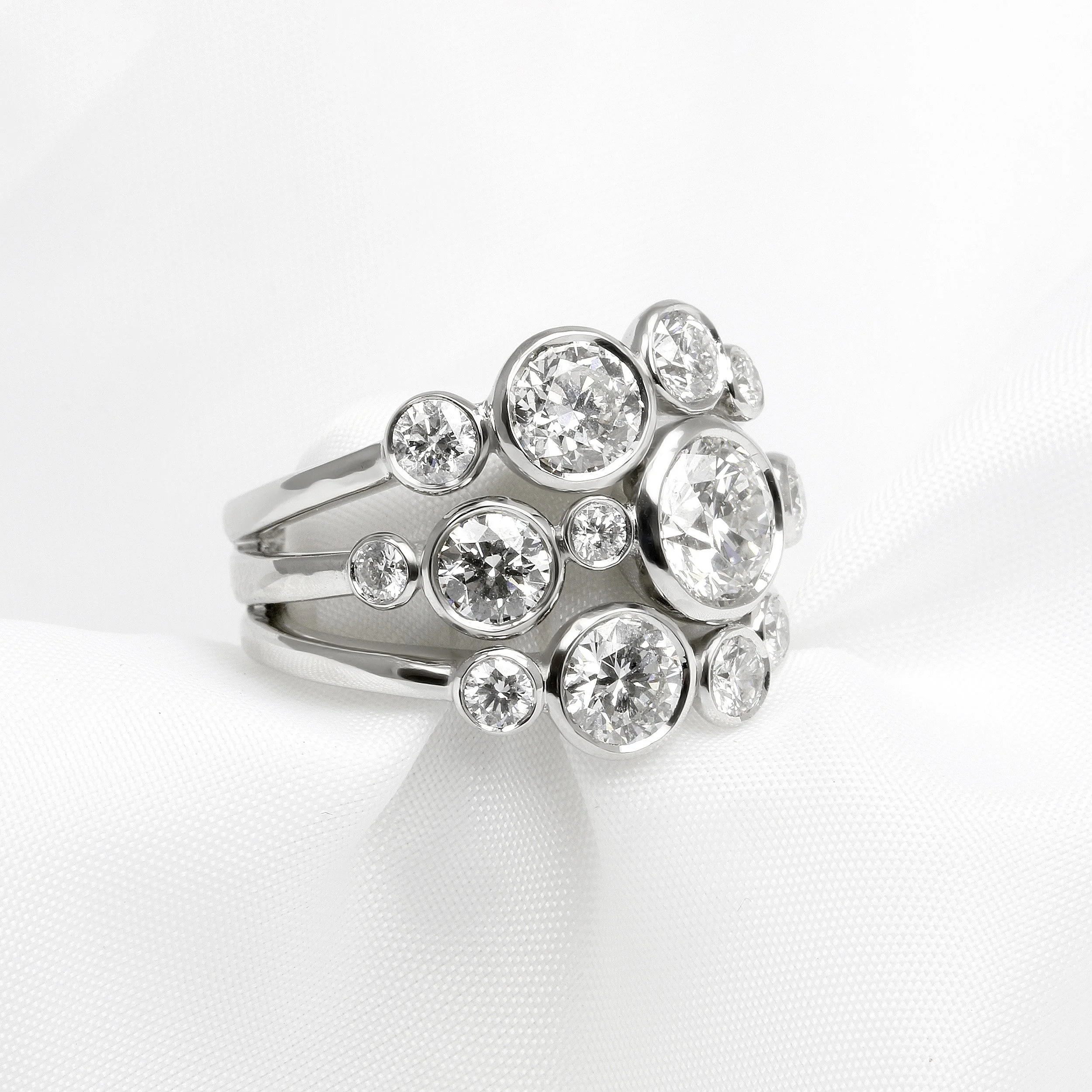 Multi Round Diamond Ring in Platinum