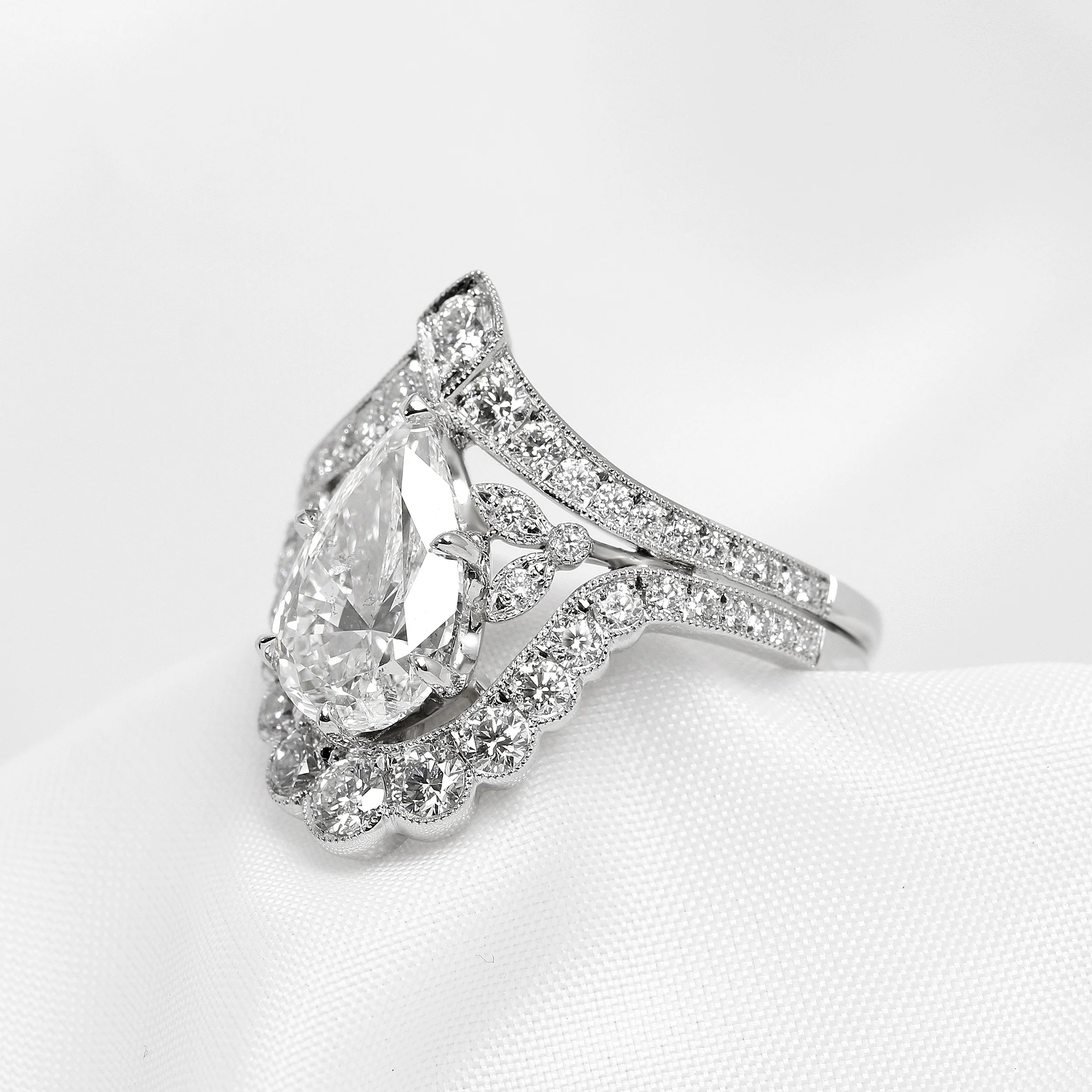 Pear Shape Diamond Tiara Ring