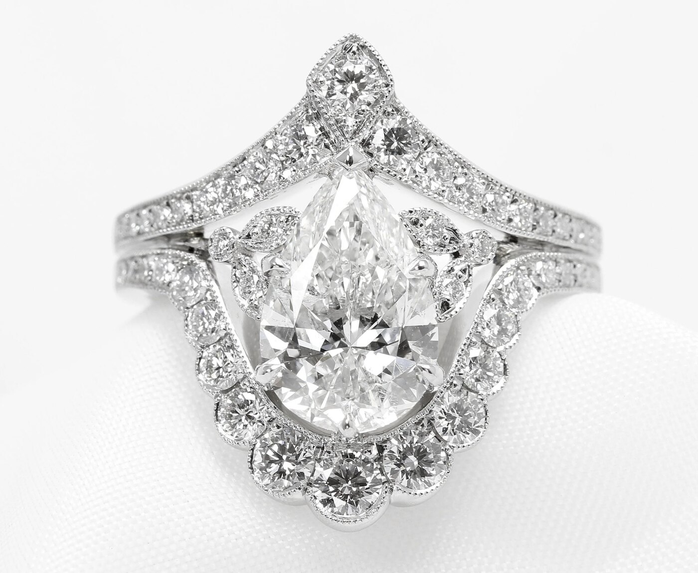 Pear Shape Diamond Tiara Ring