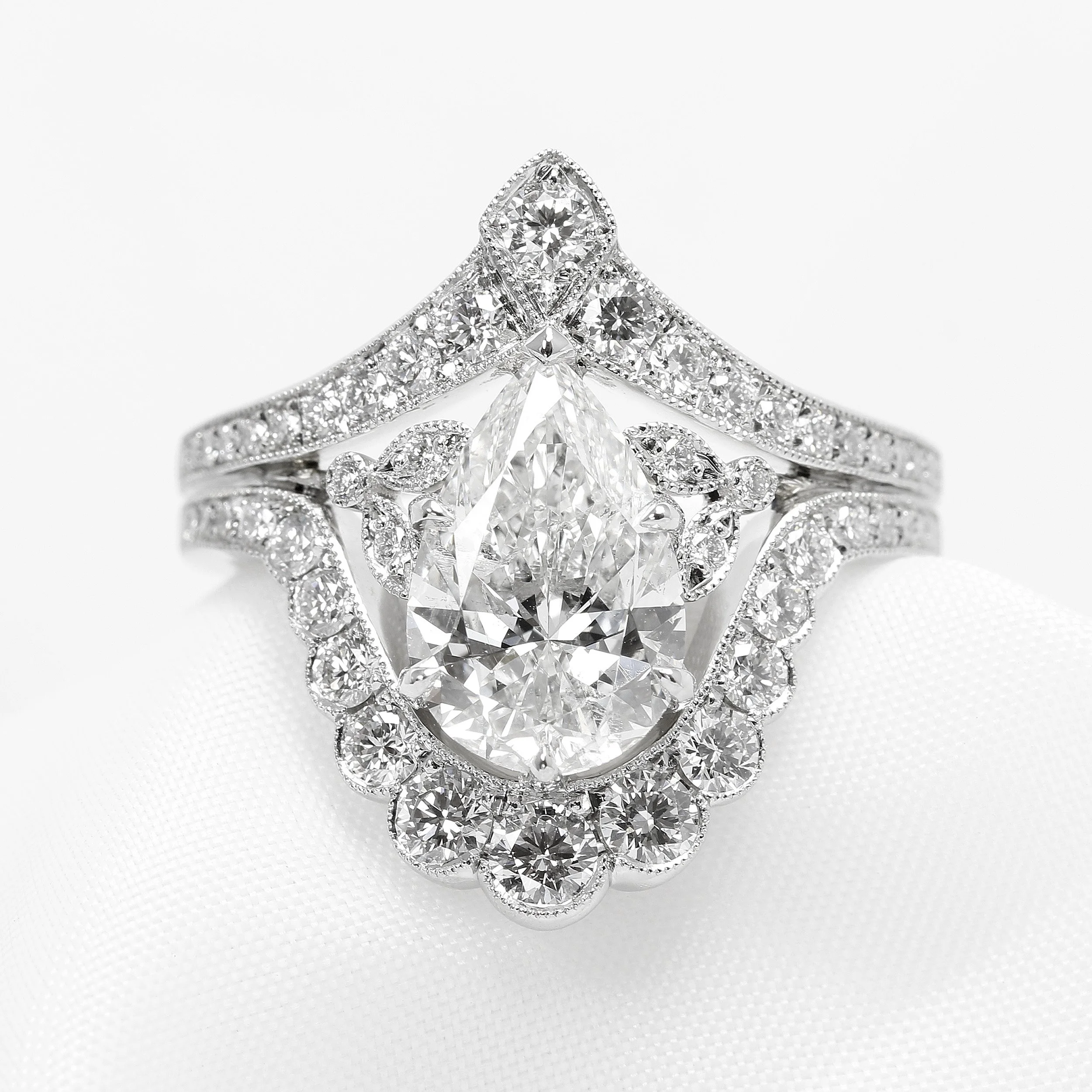 Pear Shape Diamond Tiara Ring