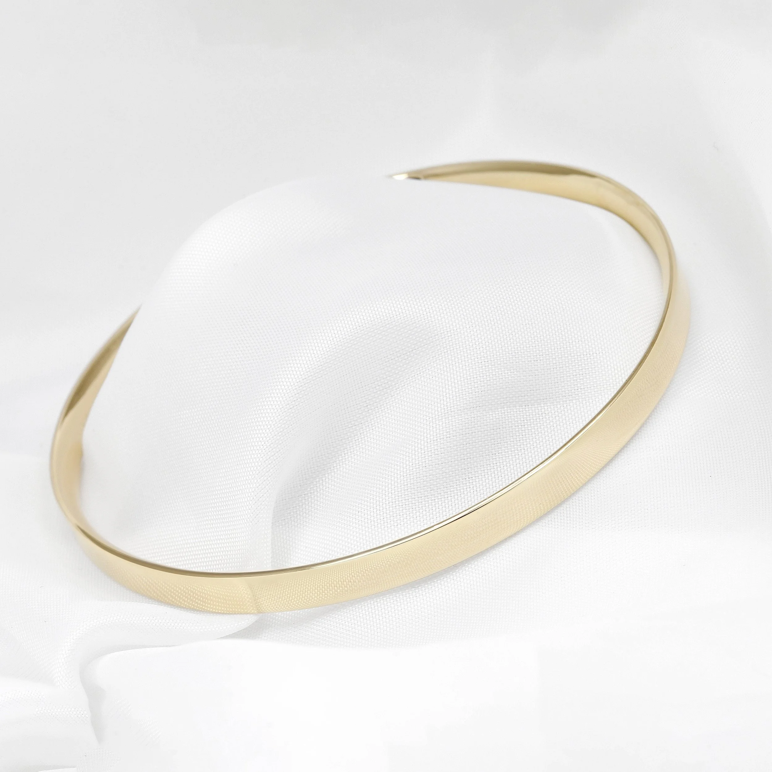 Flat Profile Yellow Gold Bangle