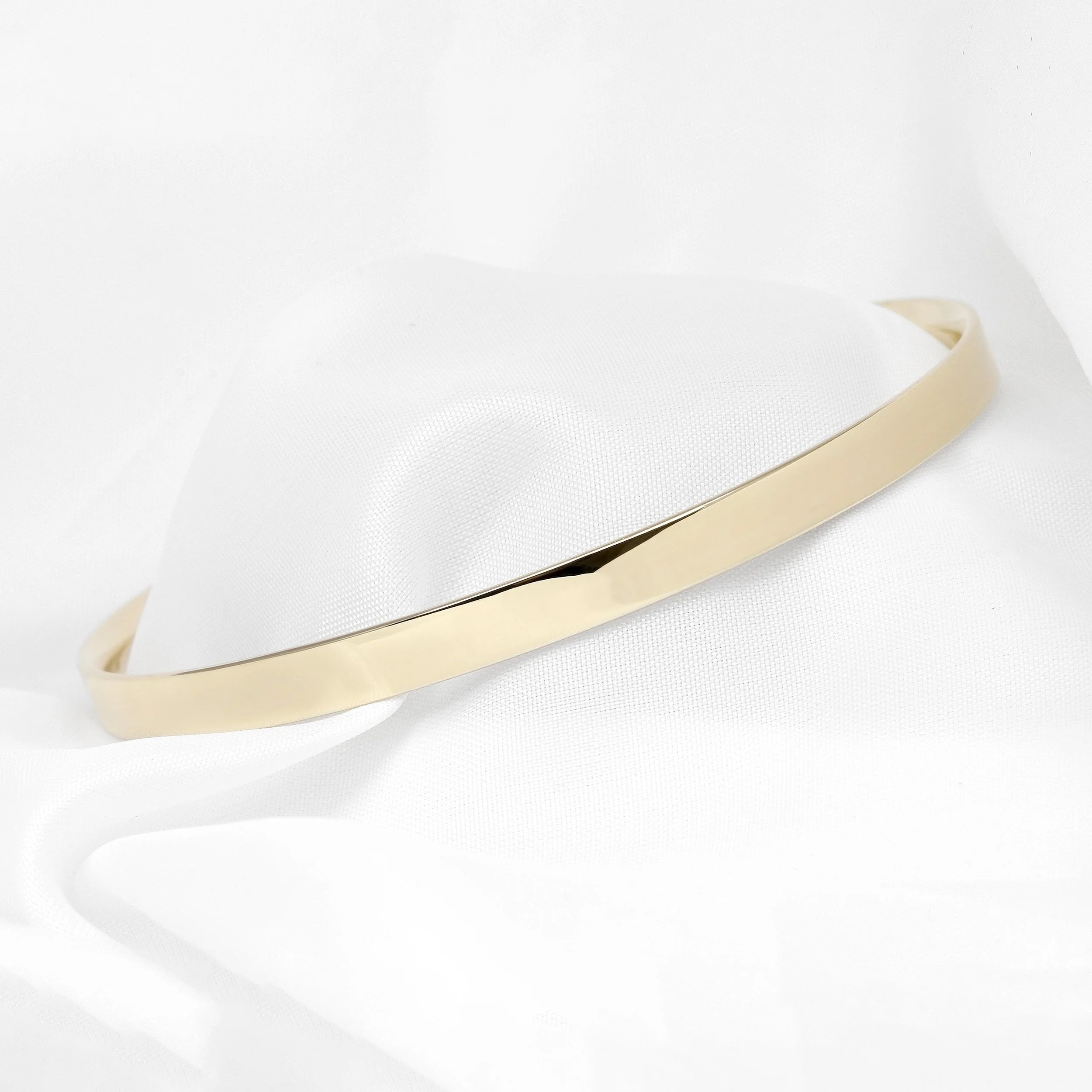 Flat Profile Yellow Gold Bangle