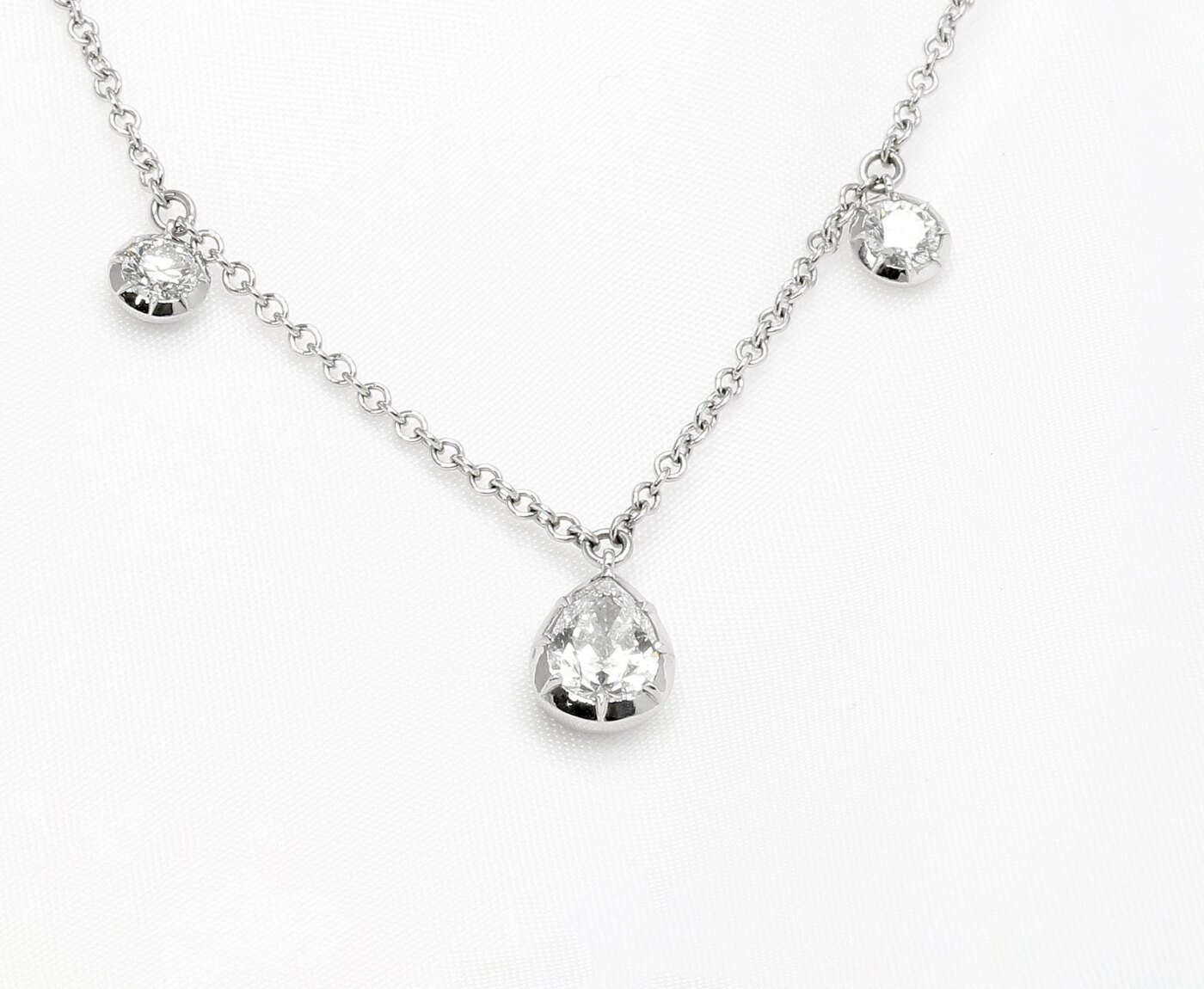 Georgian Cut Down Set Diamond Necklace 
