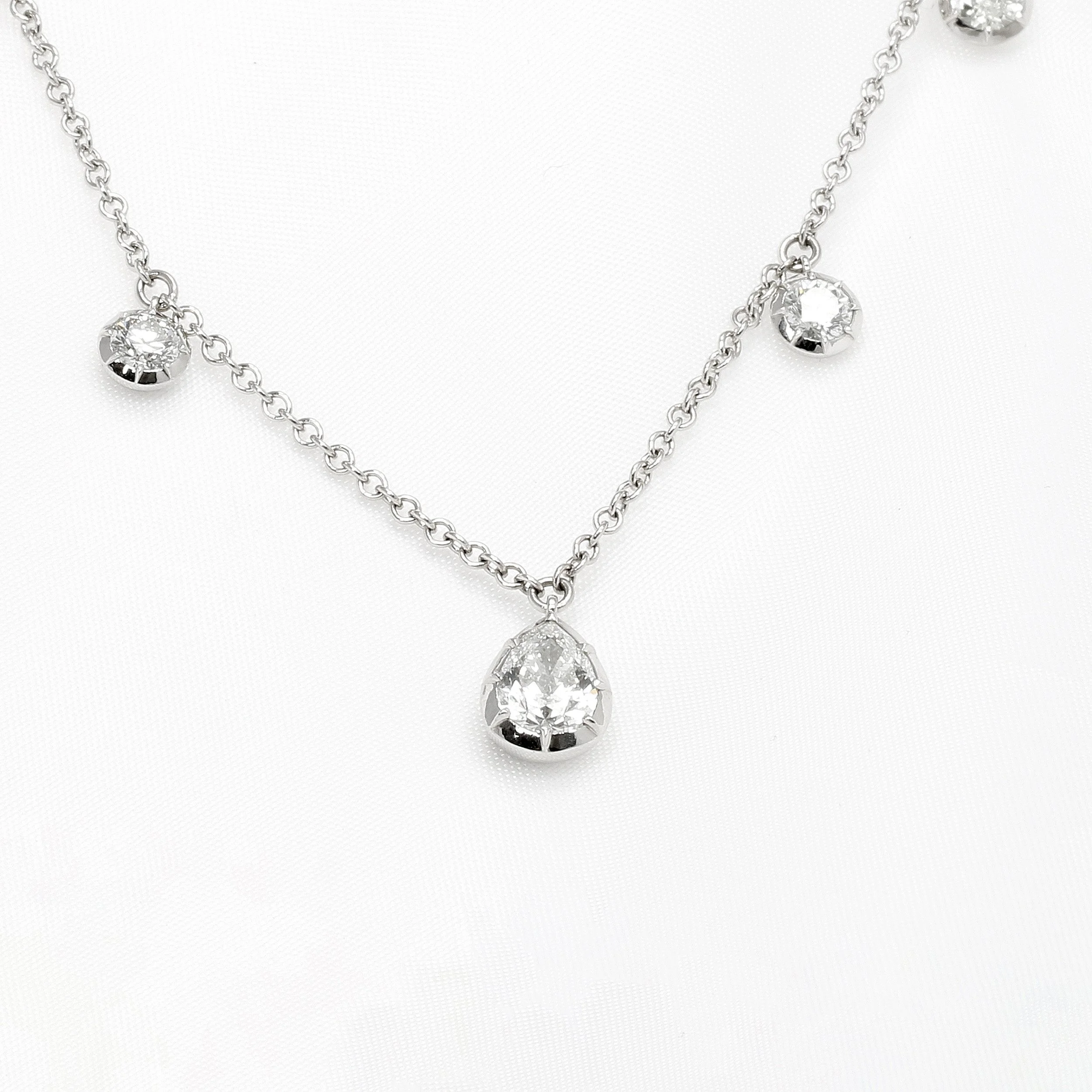 Georgian Cut Down Set Diamond Necklace