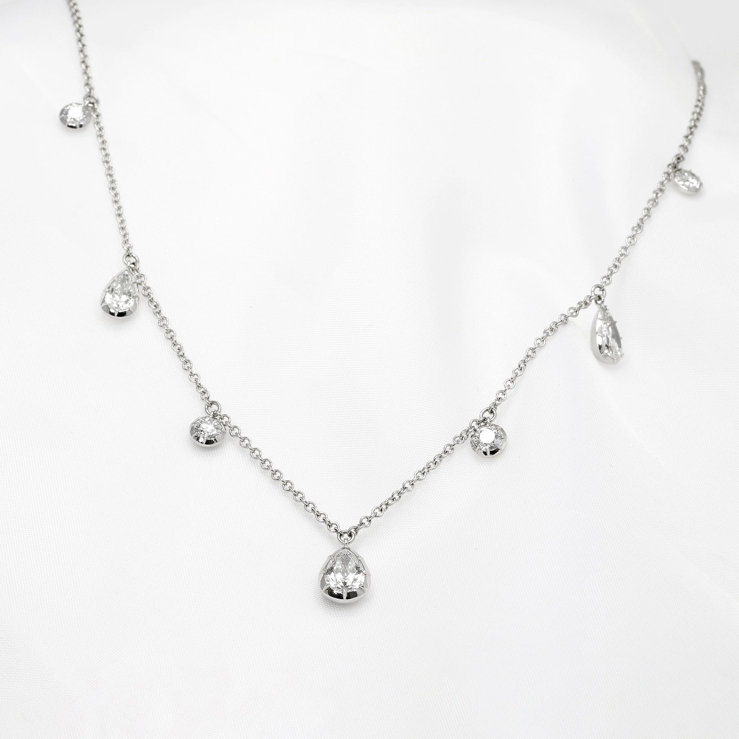 Georgian Cut Down Set Diamond Necklace
