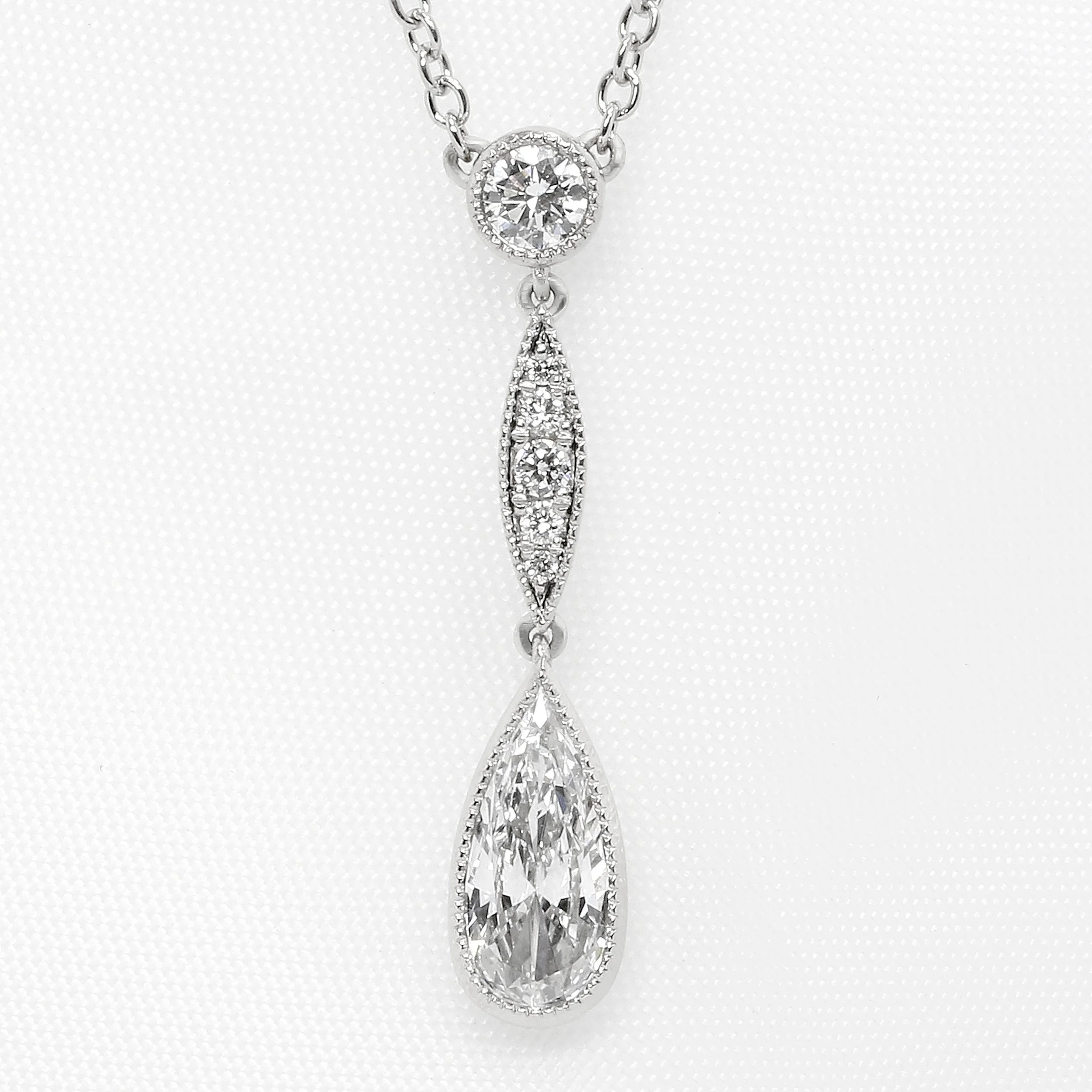 Pear Shape Diamond Drop Pendant