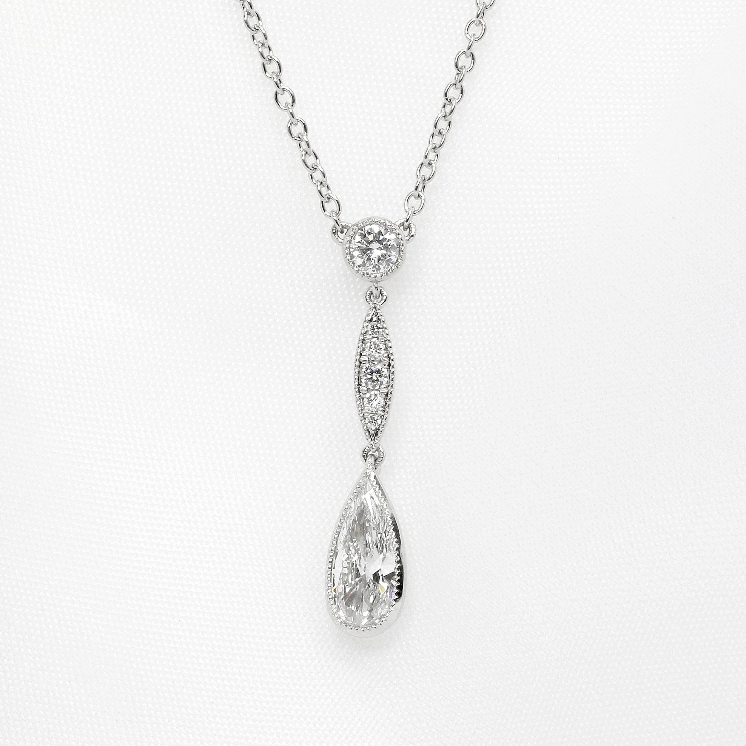 Pear Shape Diamond Drop Pendant