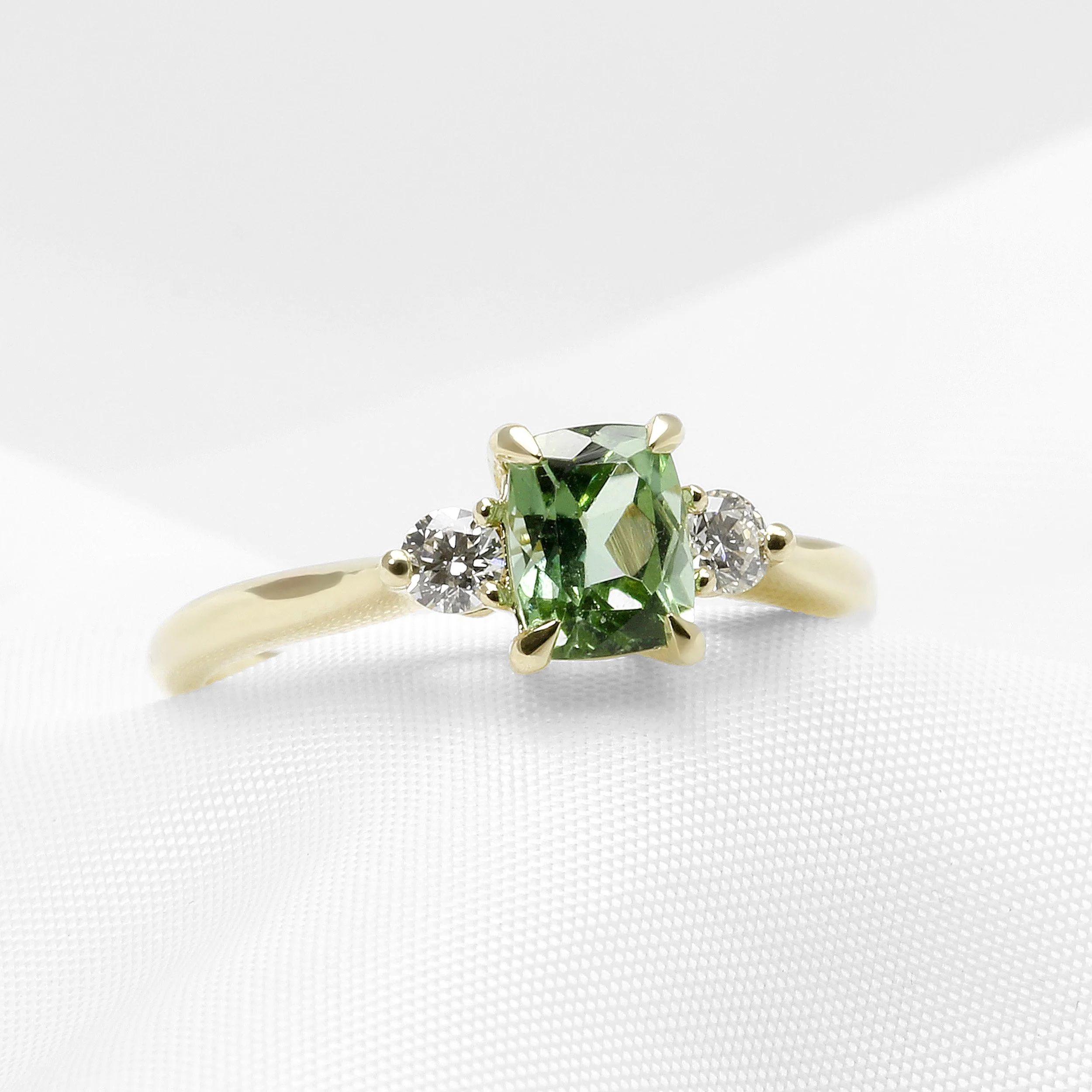 Tourmaline & Diamond Ring in Yellow Gold