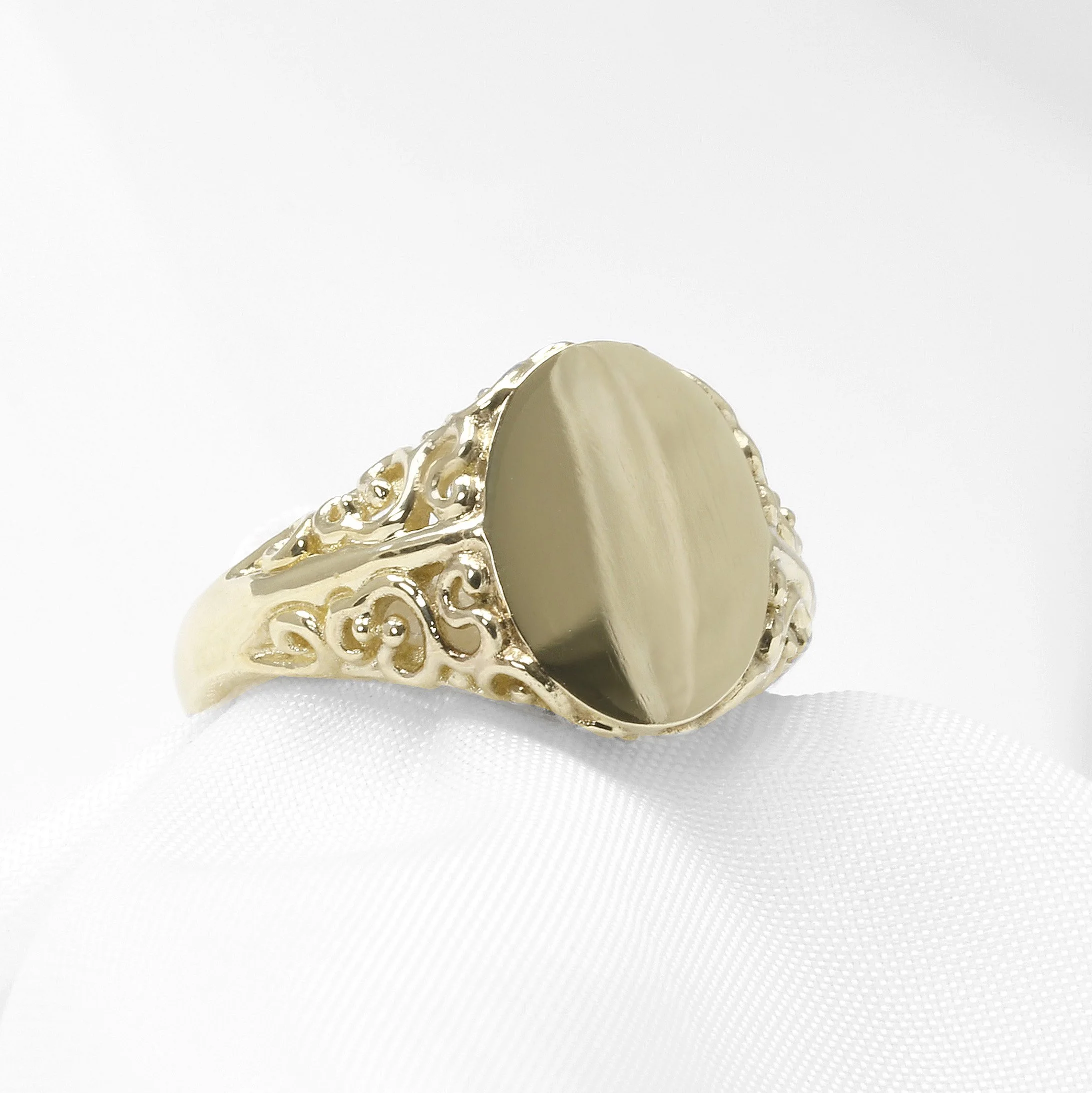 Signet Ring with Scroll Detail