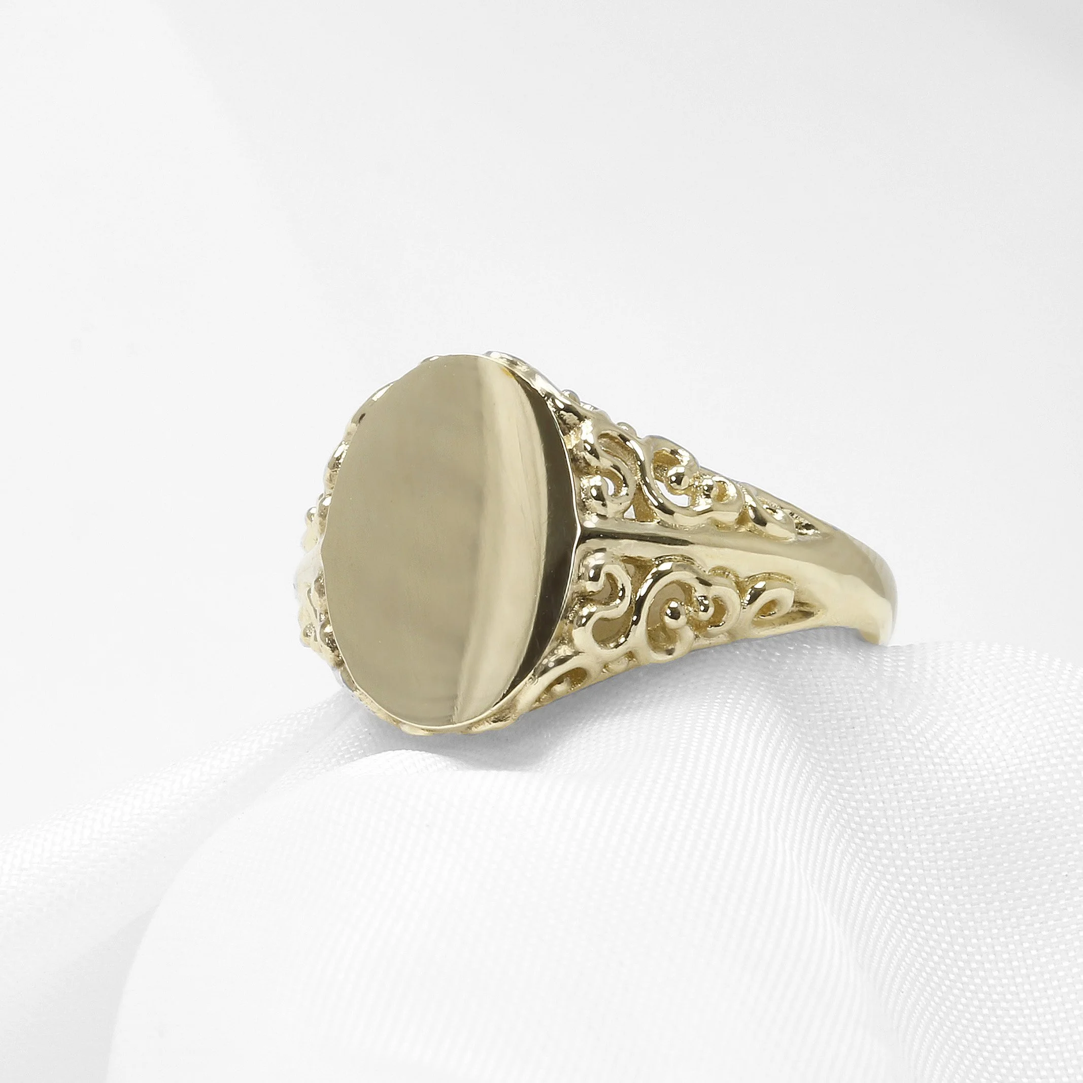 Signet Ring with Scroll Detail